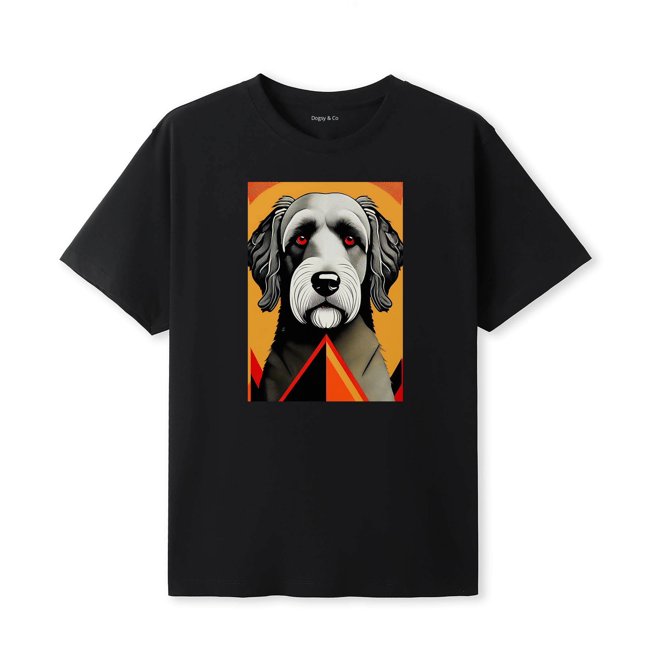 Spanish Water Dog Retro Geo Orange Dog T-Shirt | Dogsy & Co