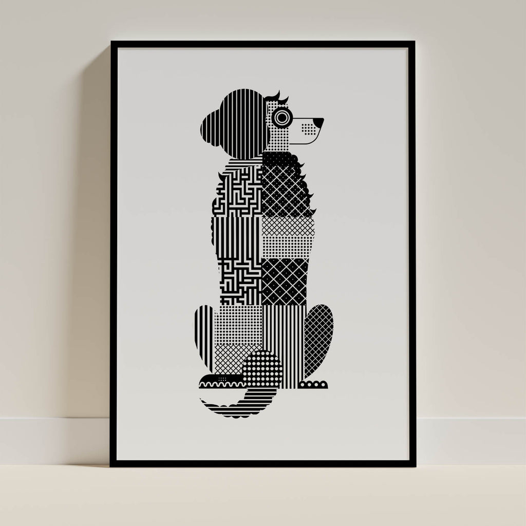 Spanish Water Dog Geometric Line Art mockup
