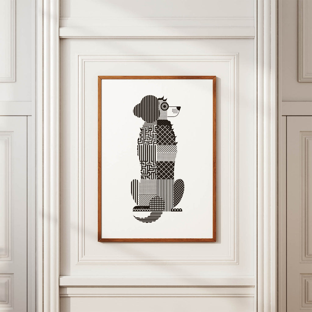 Spanish Water Dog Geometric Line Art mockup