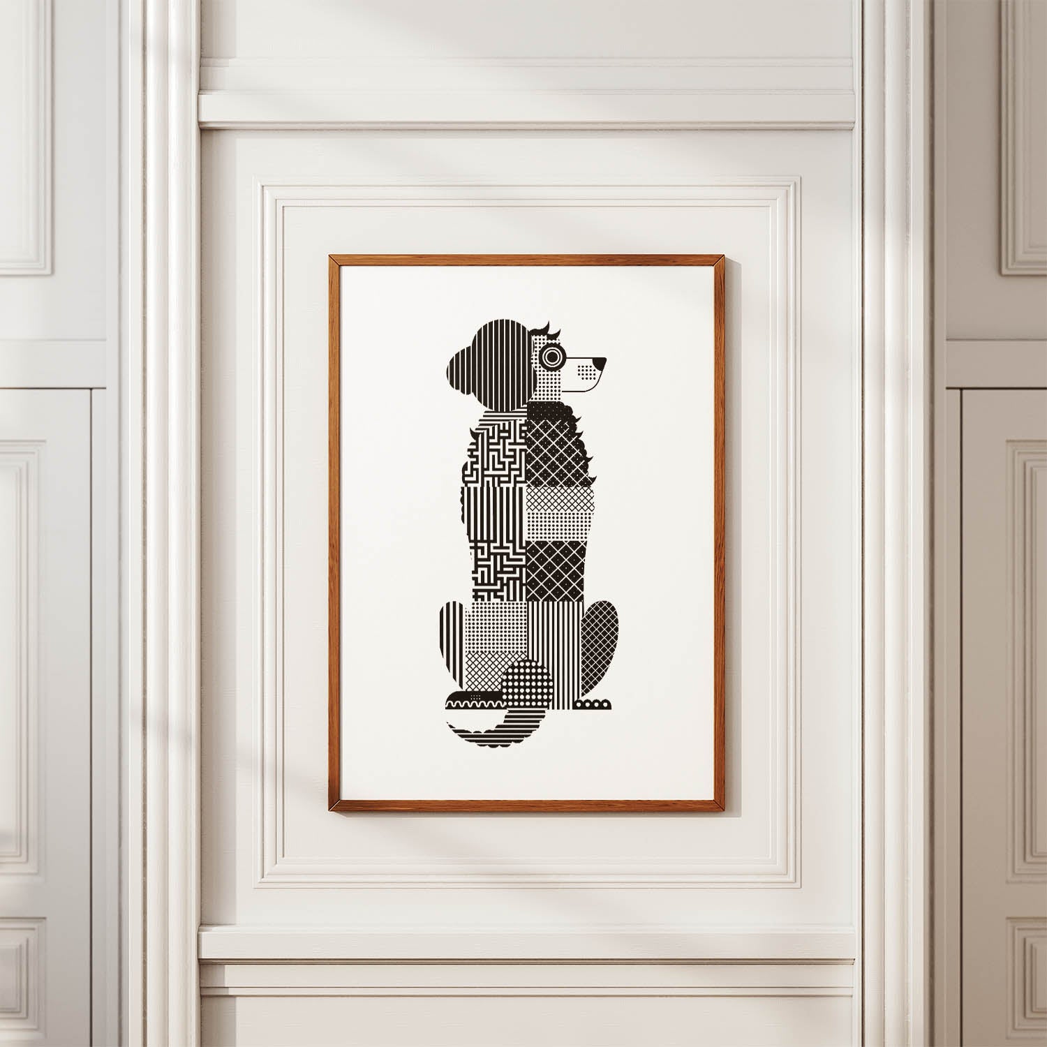 Spanish Water Dog Geometric Line Art mockup