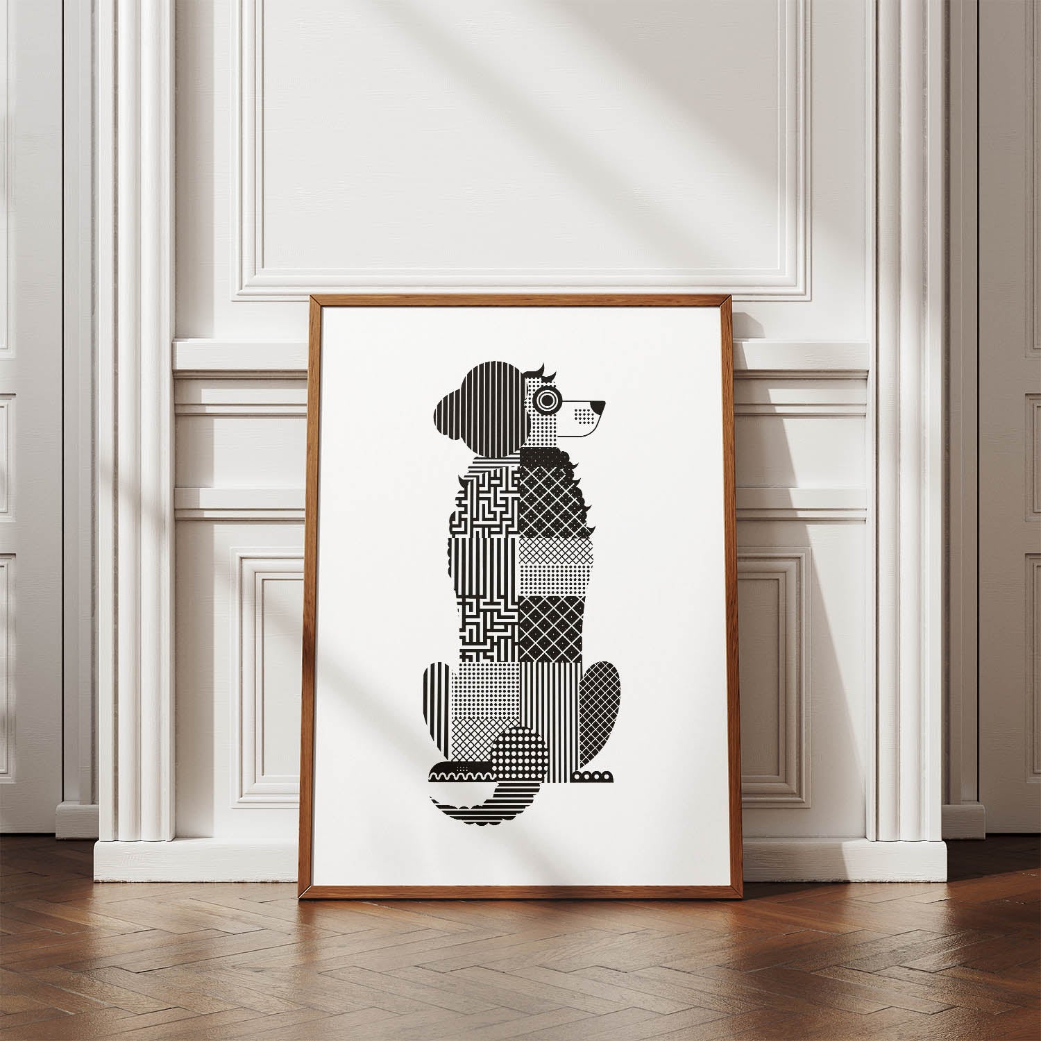 Spanish Water Dog Geometric Line Art mockup