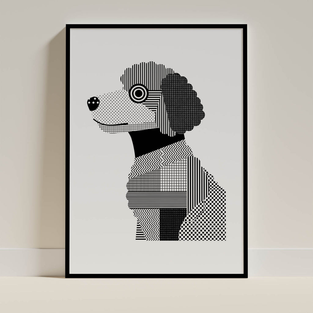 Spanish Water Dog Geometric Line Art mockup