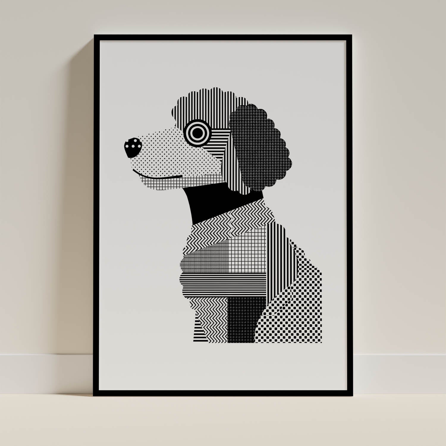 Spanish Water Dog Geometric Line Art mockup