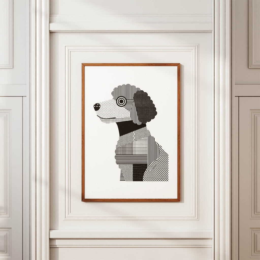 Spanish Water Dog Geometric Line Art mockup
