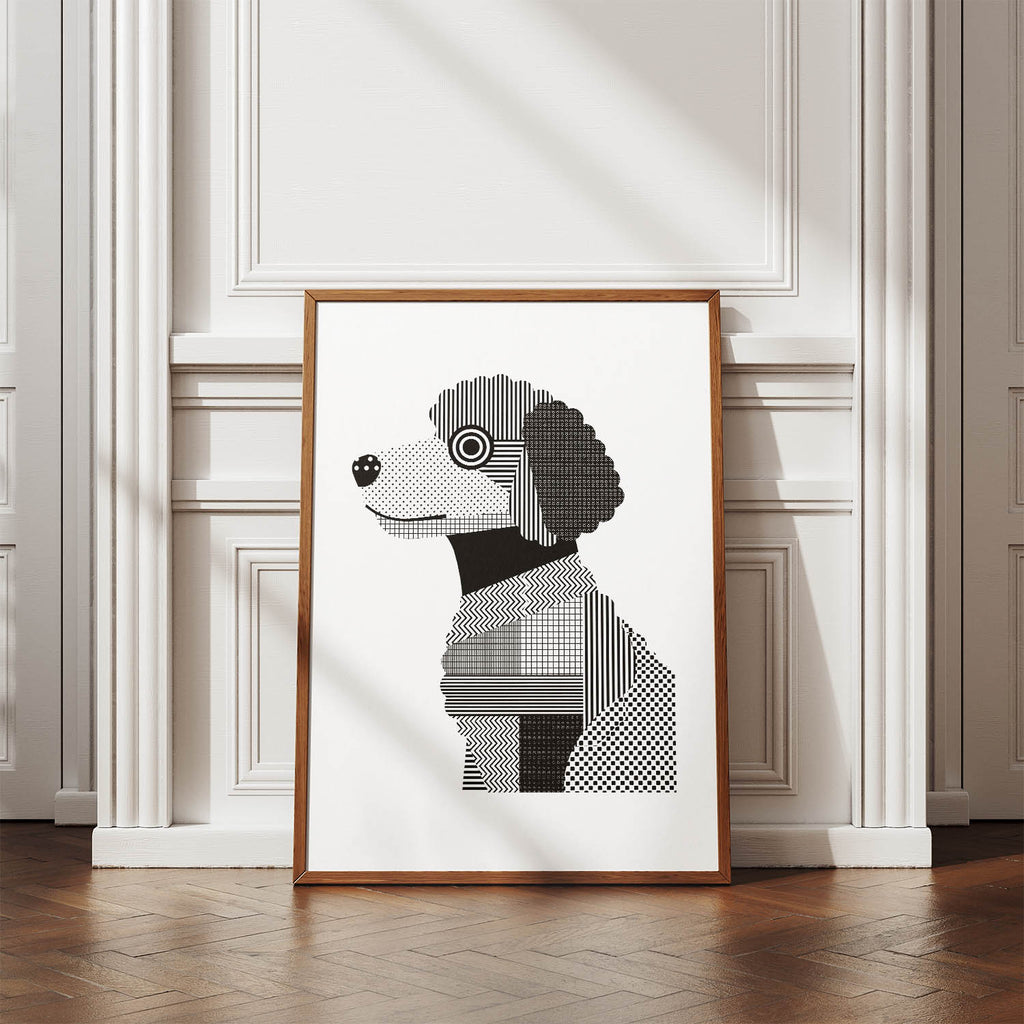 Spanish Water Dog Geometric Line Art mockup