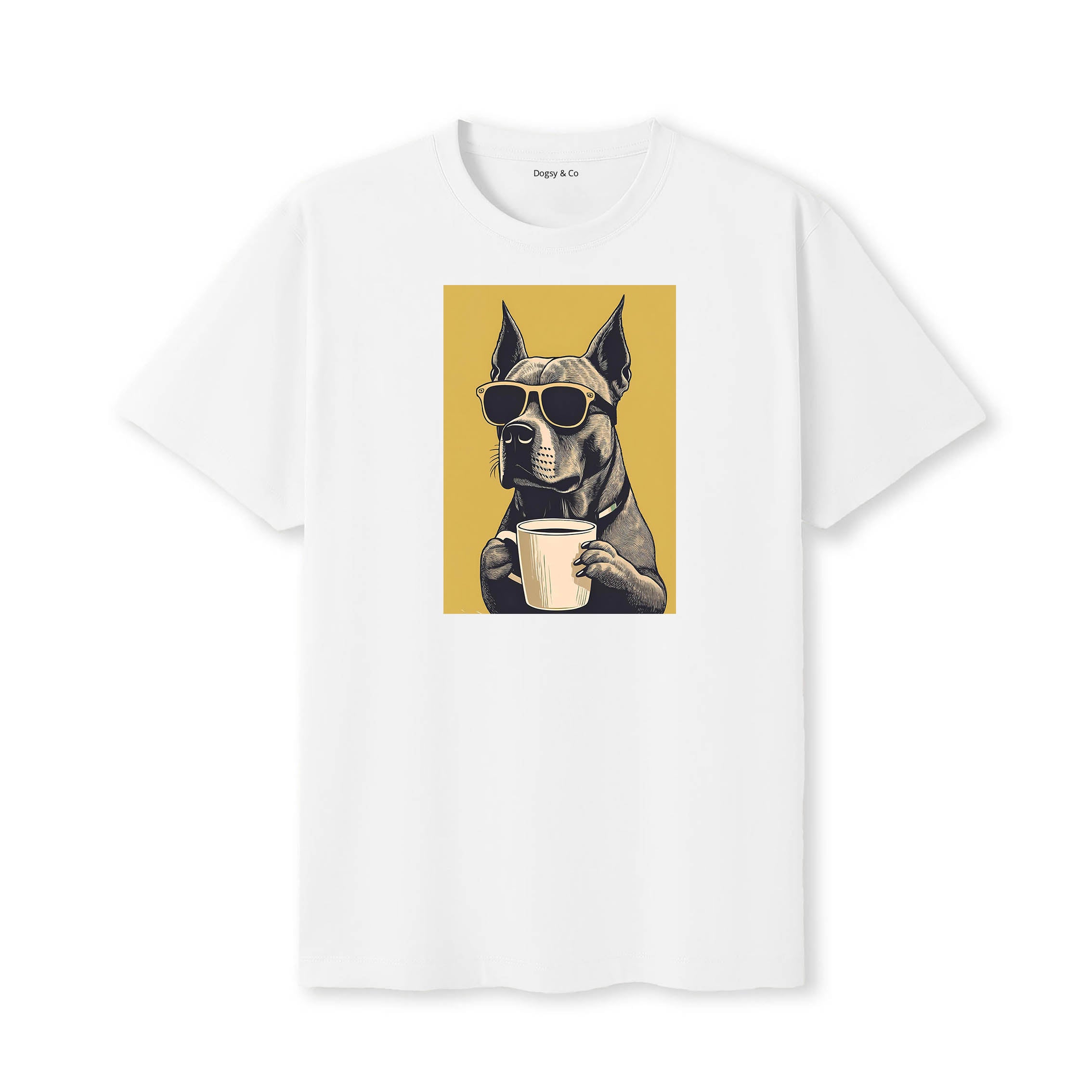 Staffordshire Bull Terrier Coffee Dog T-Shirt V3 White