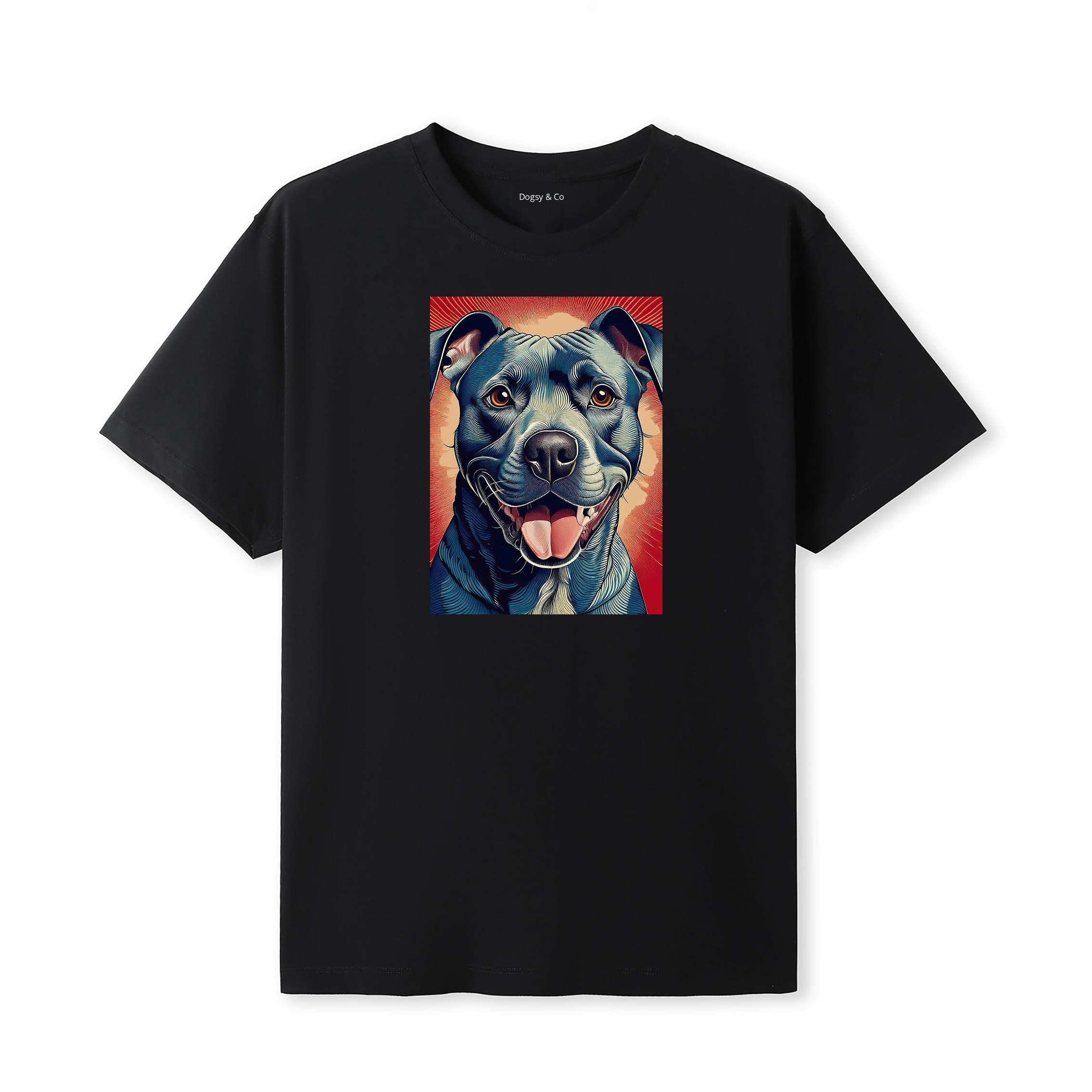 Staffordshire Bull Terrier Hokusai Dog Portrait T-Shirt V5 Black