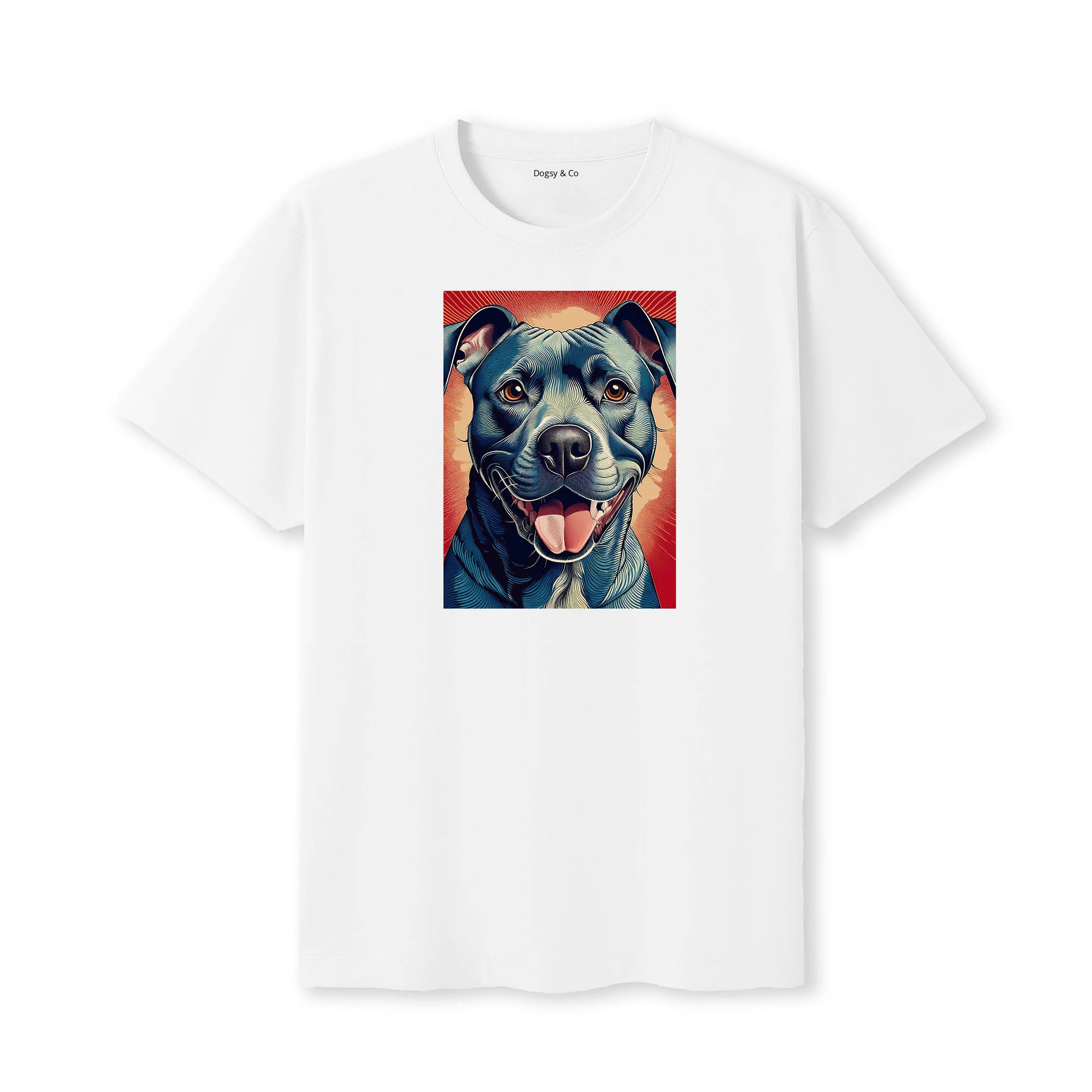 Staffordshire Bull Terrier Hokusai Dog Portrait T-Shirt V5 White