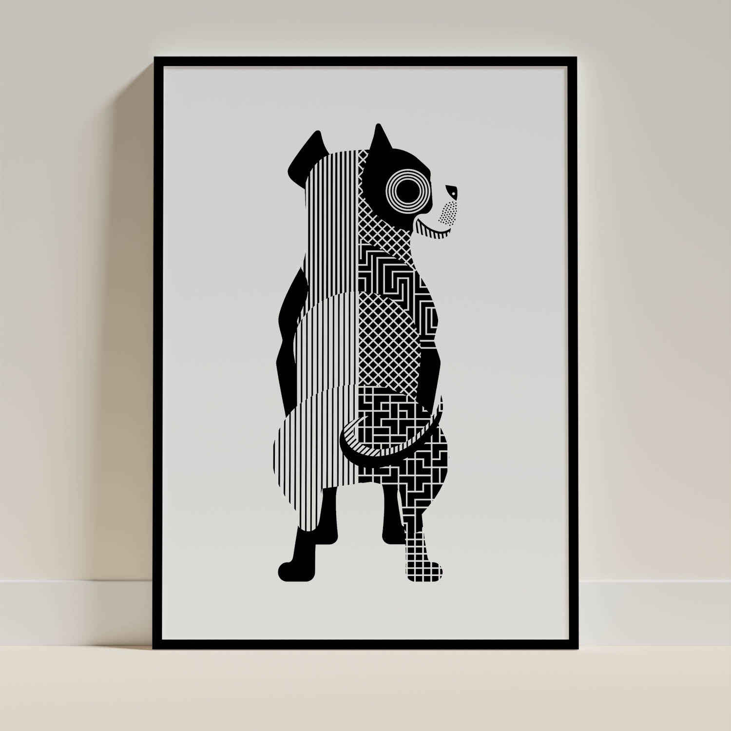 Staffordshire Bull Terrier Geometric Line Art mockup