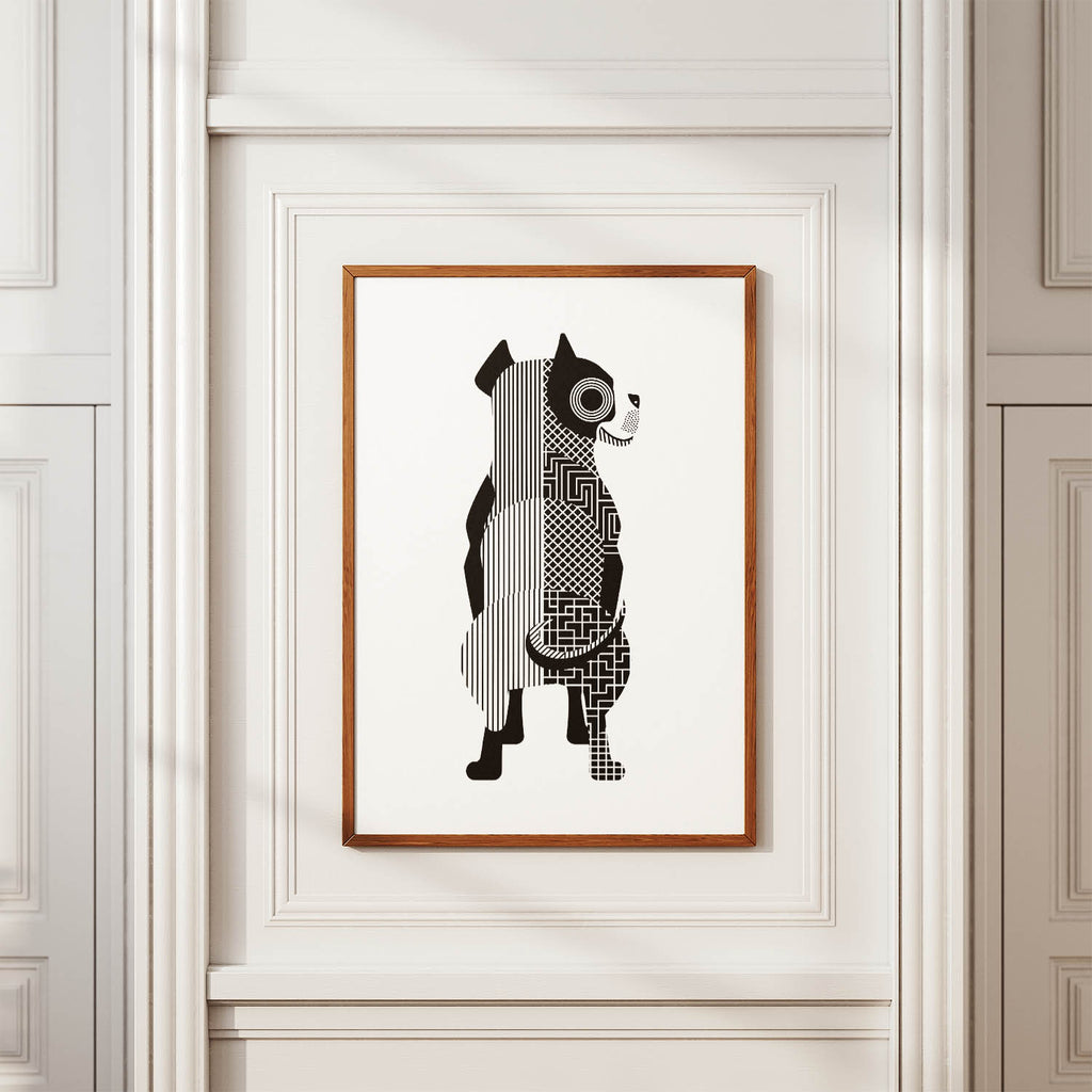 Staffordshire Bull Terrier Geometric Line Art mockup