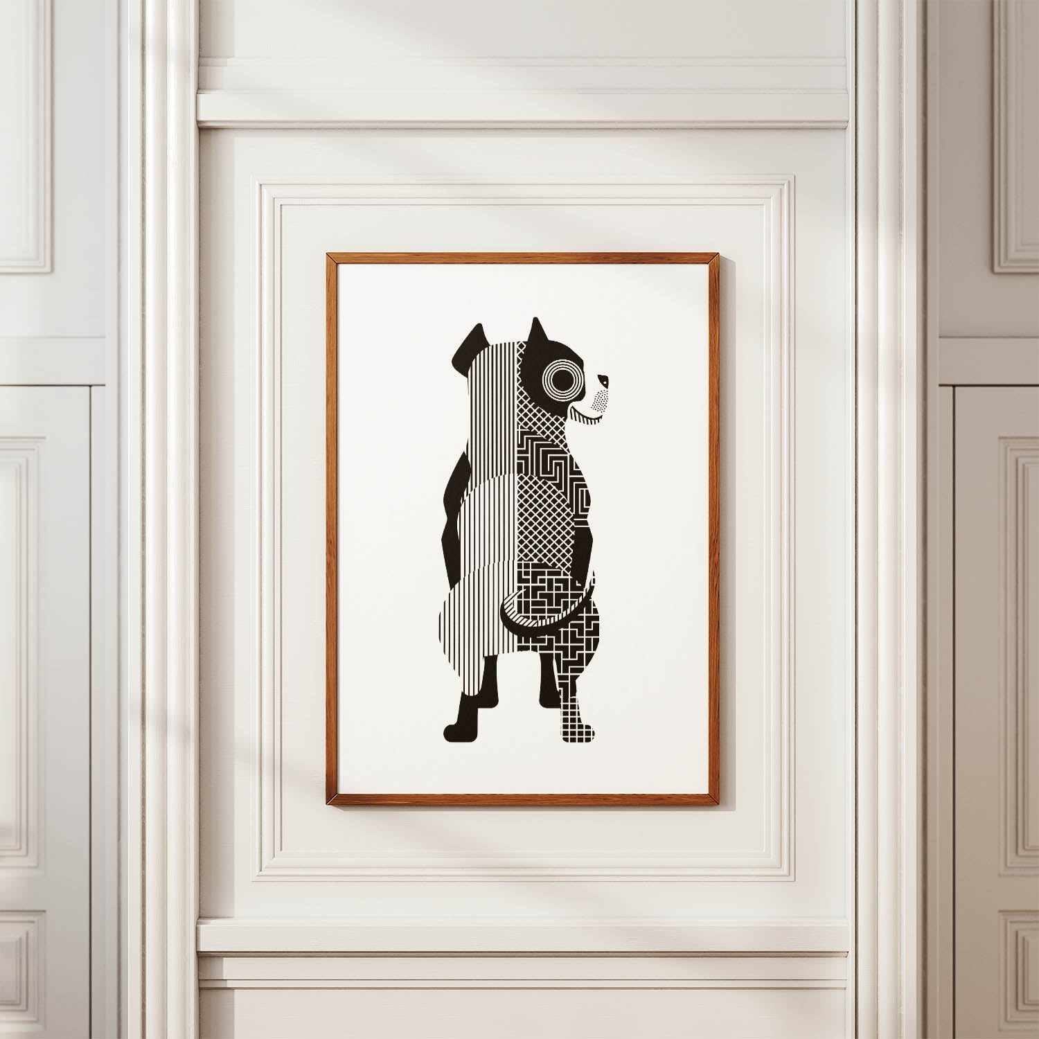 Staffordshire Bull Terrier Geometric Line Art mockup