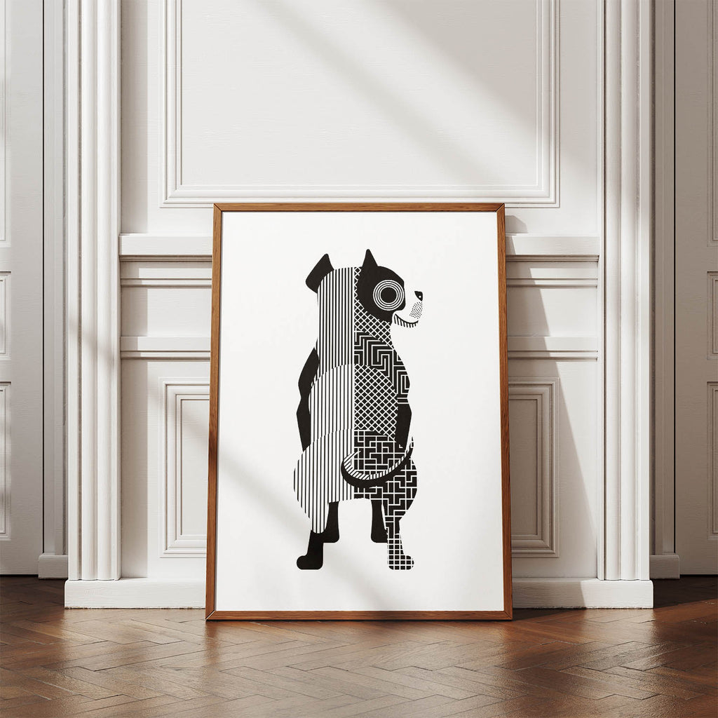 Staffordshire Bull Terrier Geometric Line Art mockup