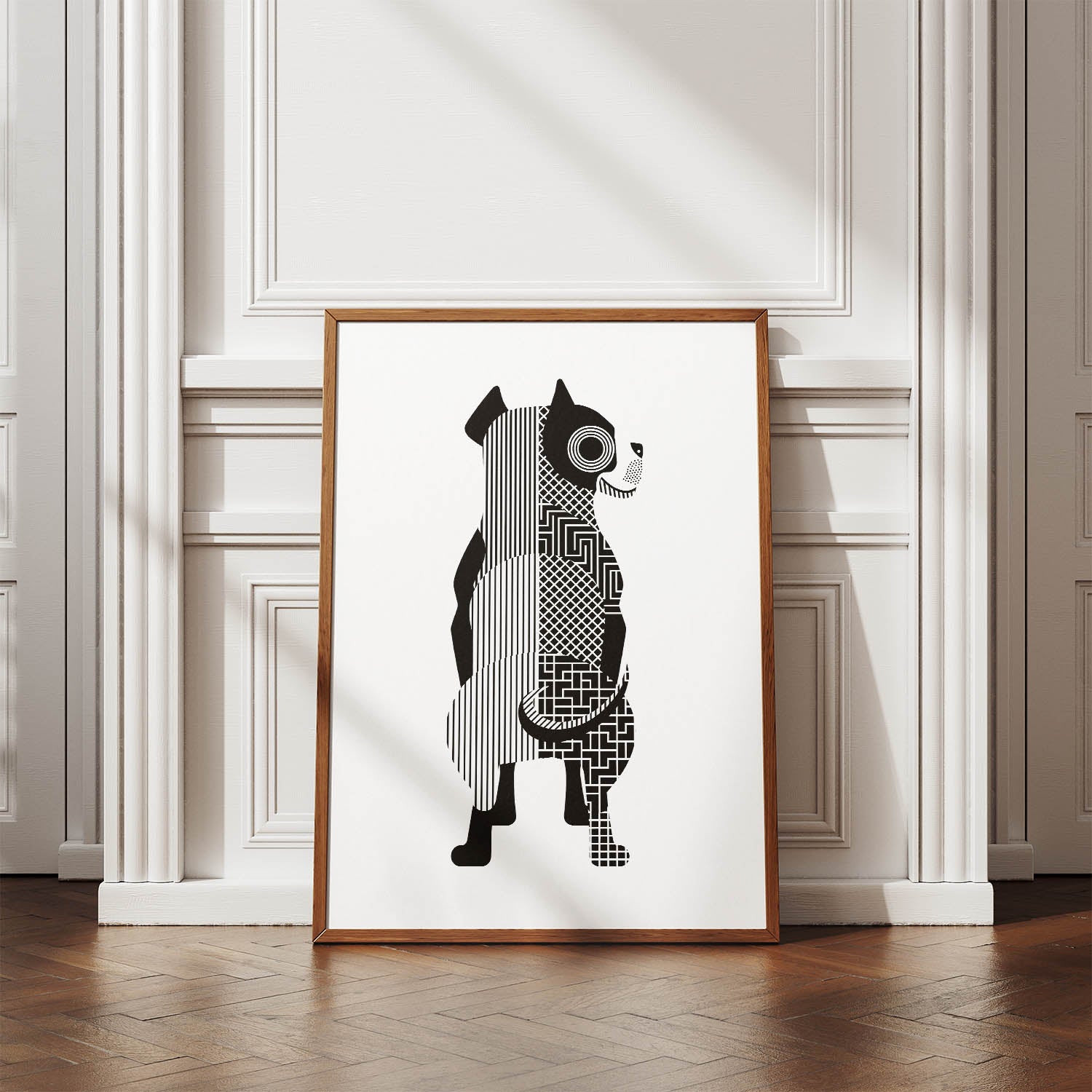Staffordshire Bull Terrier Geometric Line Art mockup