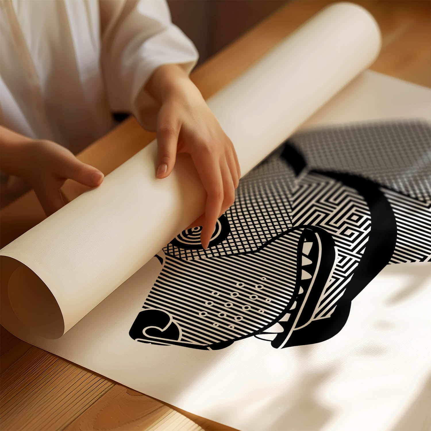 Staffordshire Bull Terrier Geometric Line Art mockup