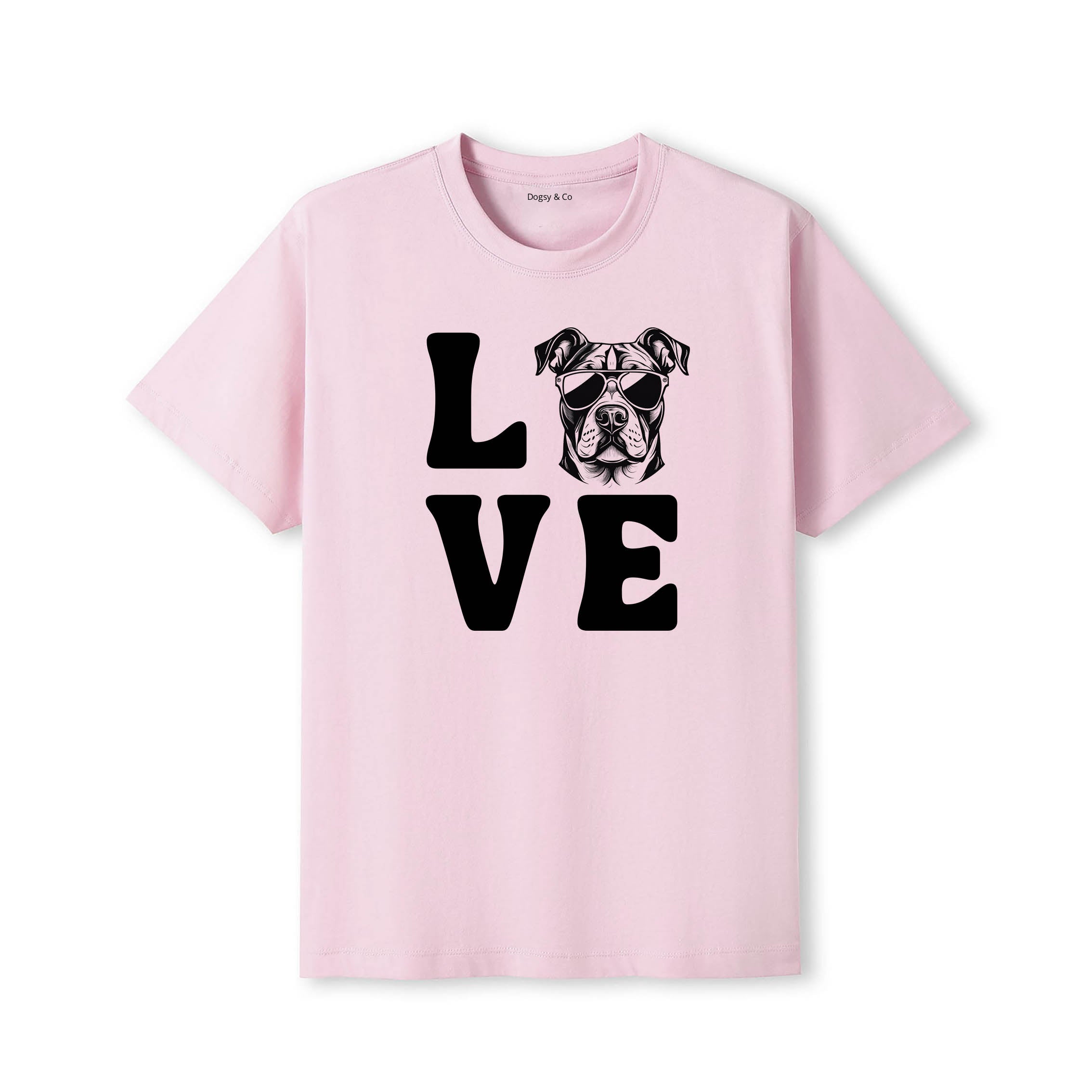 Staffordshire Bull Terrier LOVE DOGS Tshirt - Pink