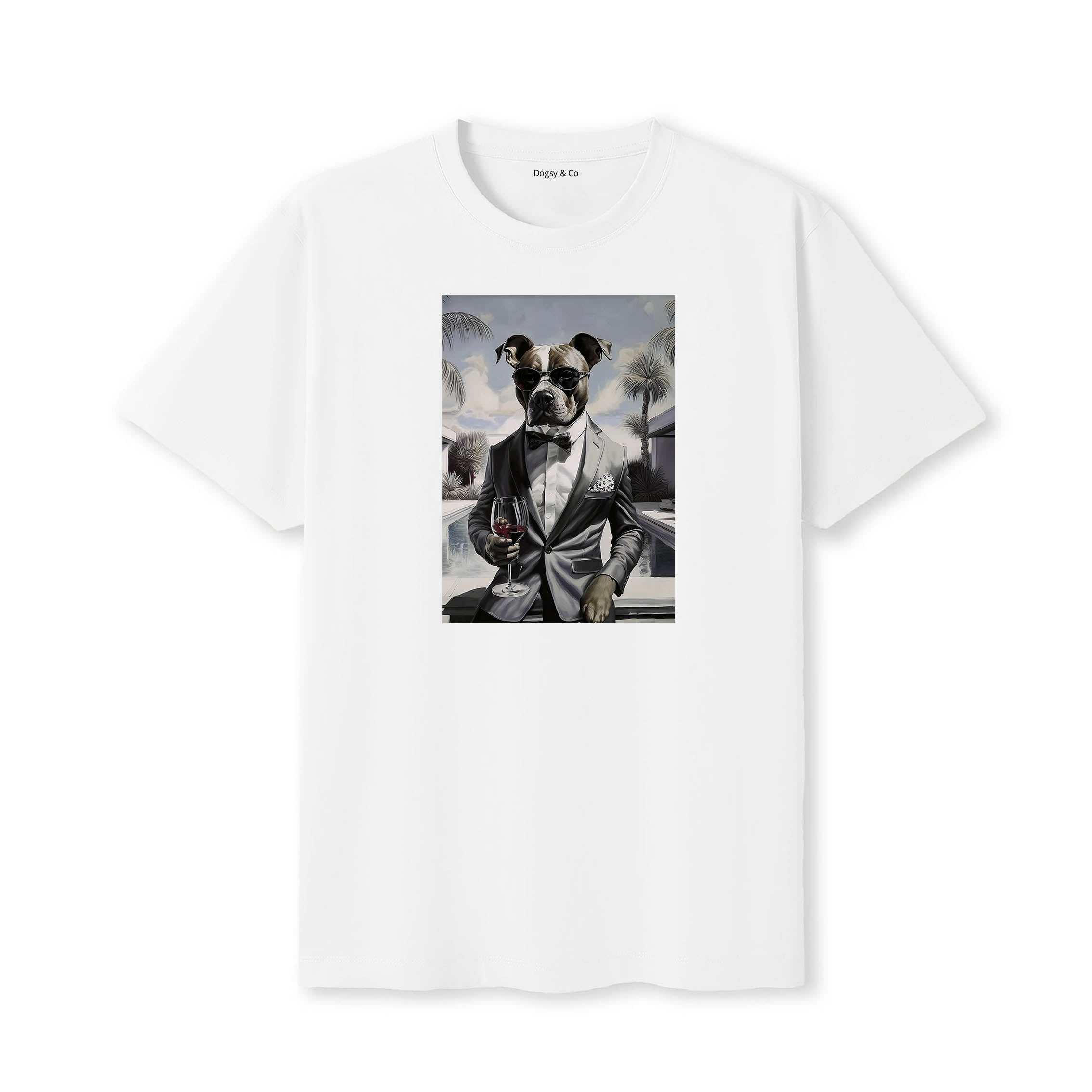 Staffordshire Bull Terrier distinguished gentleman dog t-shirt - white