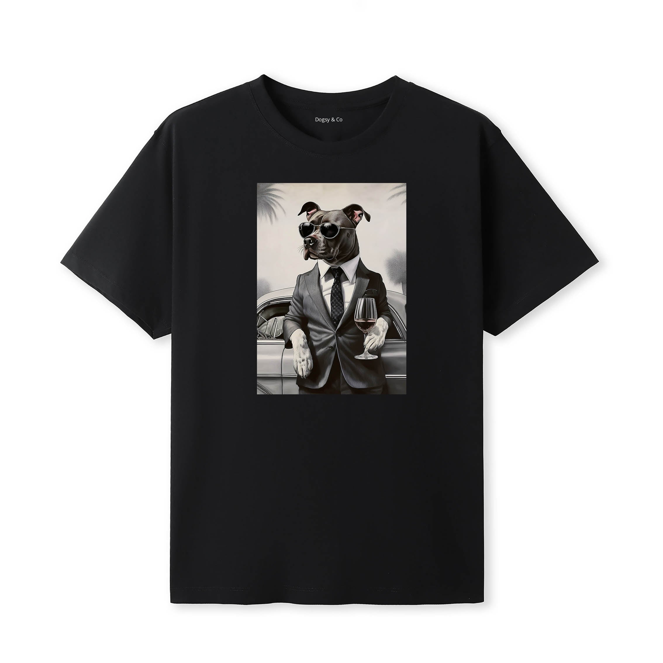 Staffordshire Bull Terrier distinguished gentleman dog t-shirt - black