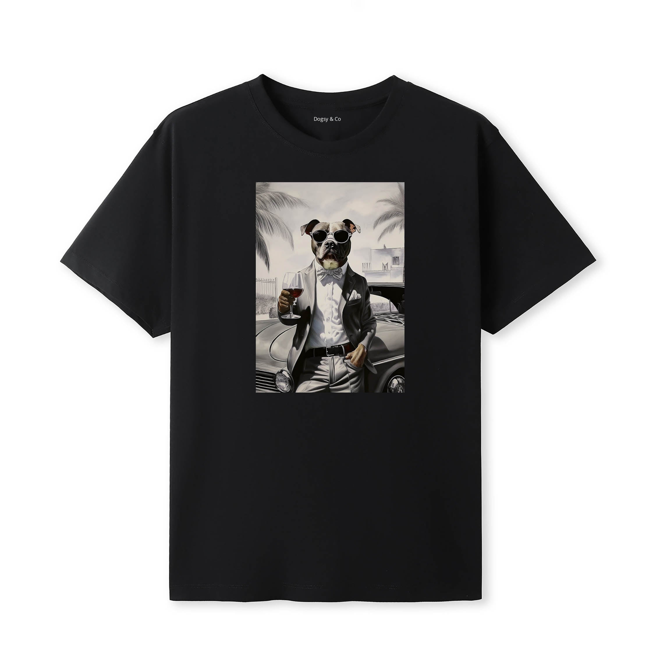 Staffordshire Bull Terrier distinguished gentleman dog t-shirt - black