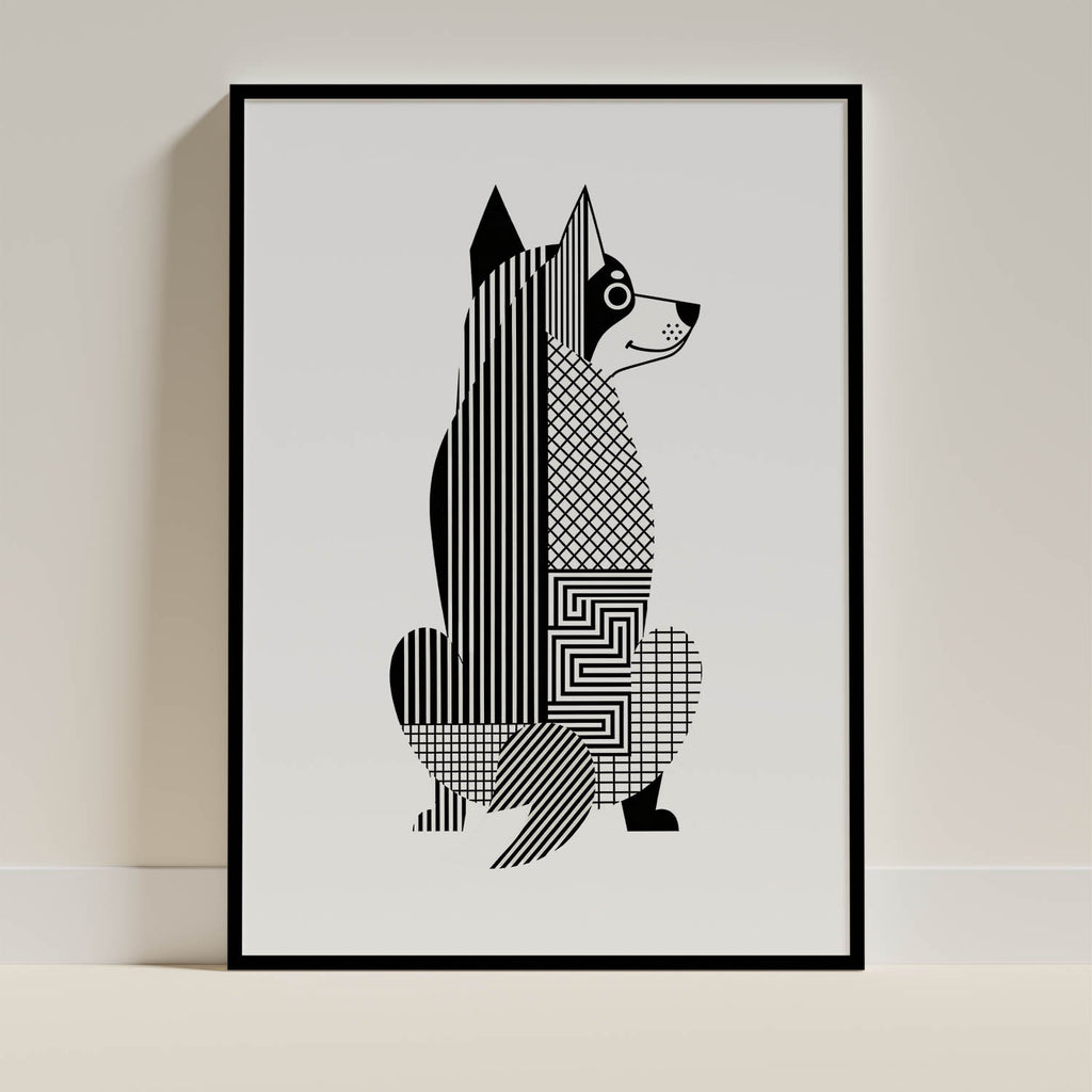 Swedish Vallhund Geometric Line Art mockup