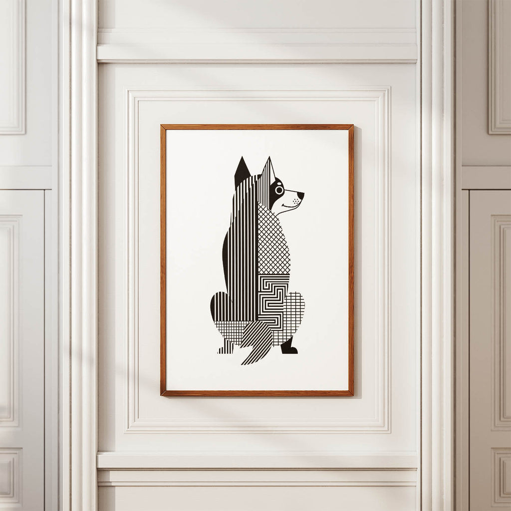 Swedish Vallhund Geometric Line Art mockup