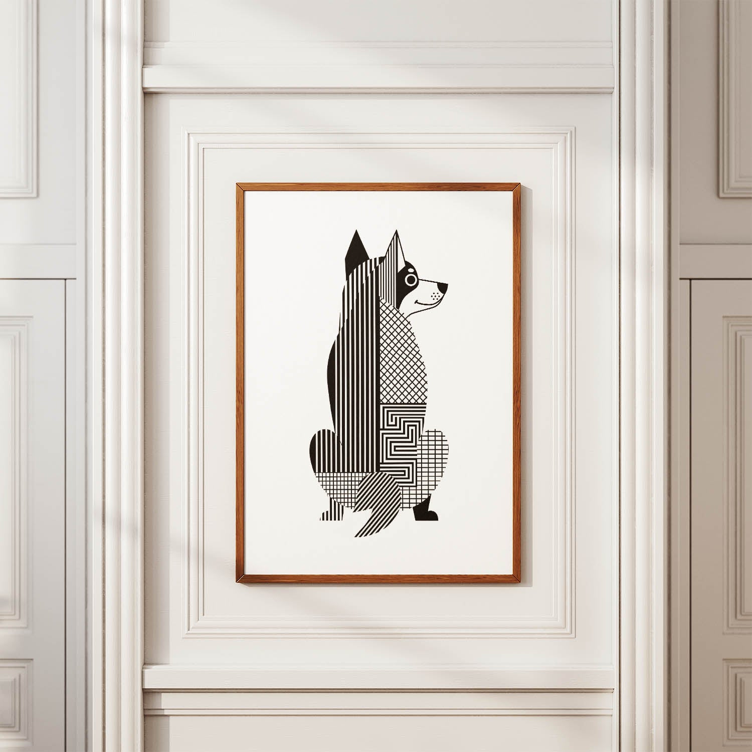 Swedish Vallhund Geometric Line Art mockup