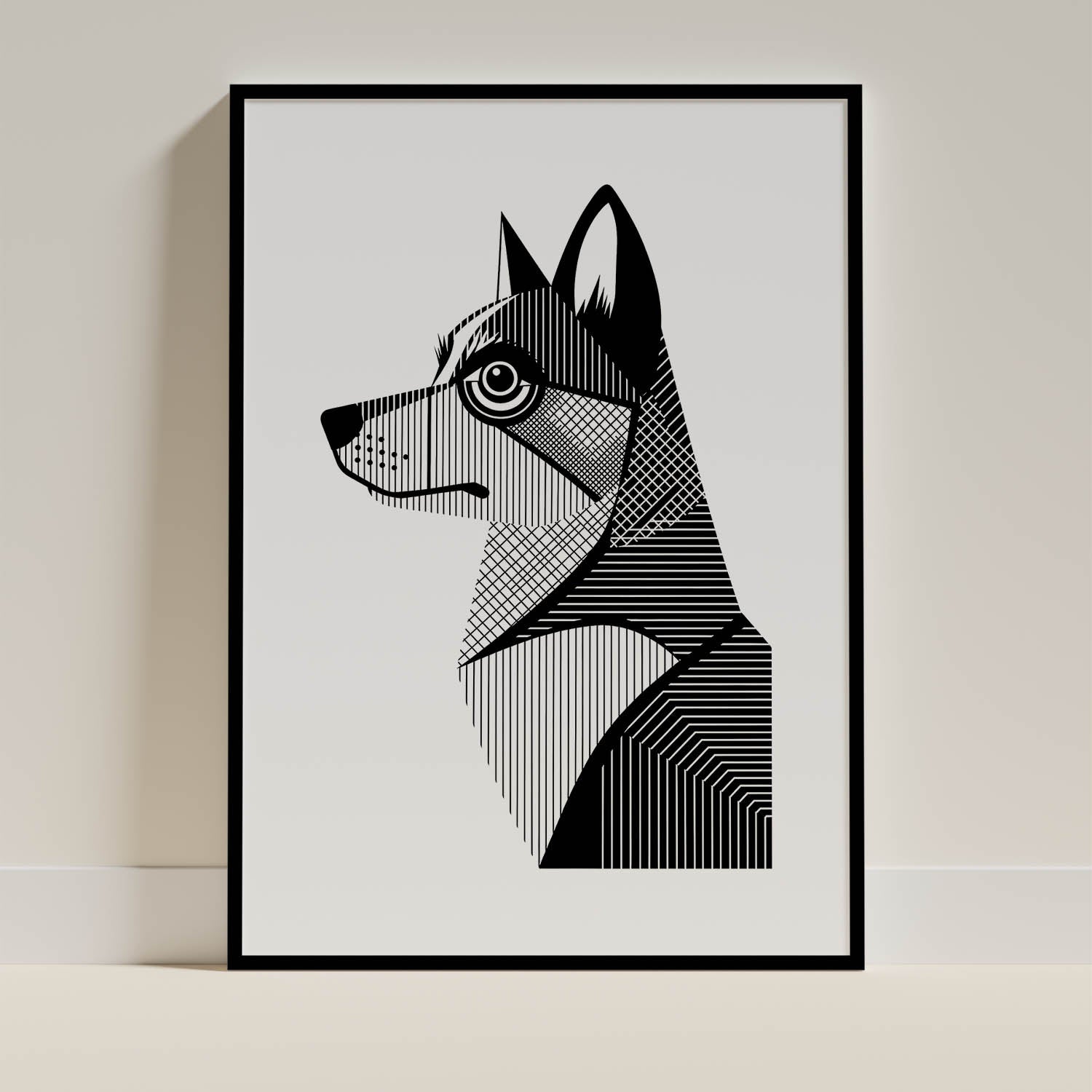 Swedish Vallhund Geometric Line Art mockup
