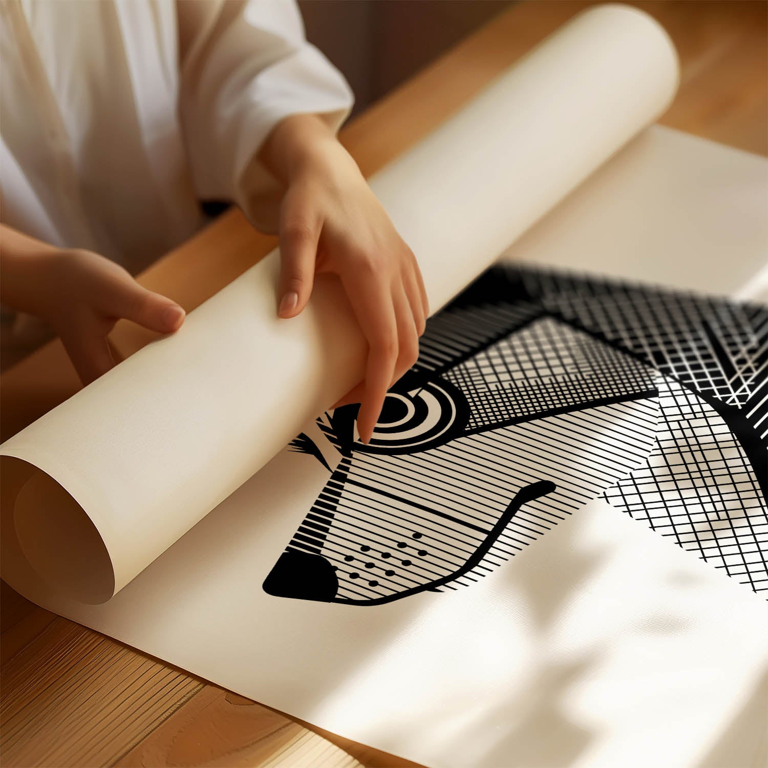 Swedish Vallhund Geometric Line Art mockup