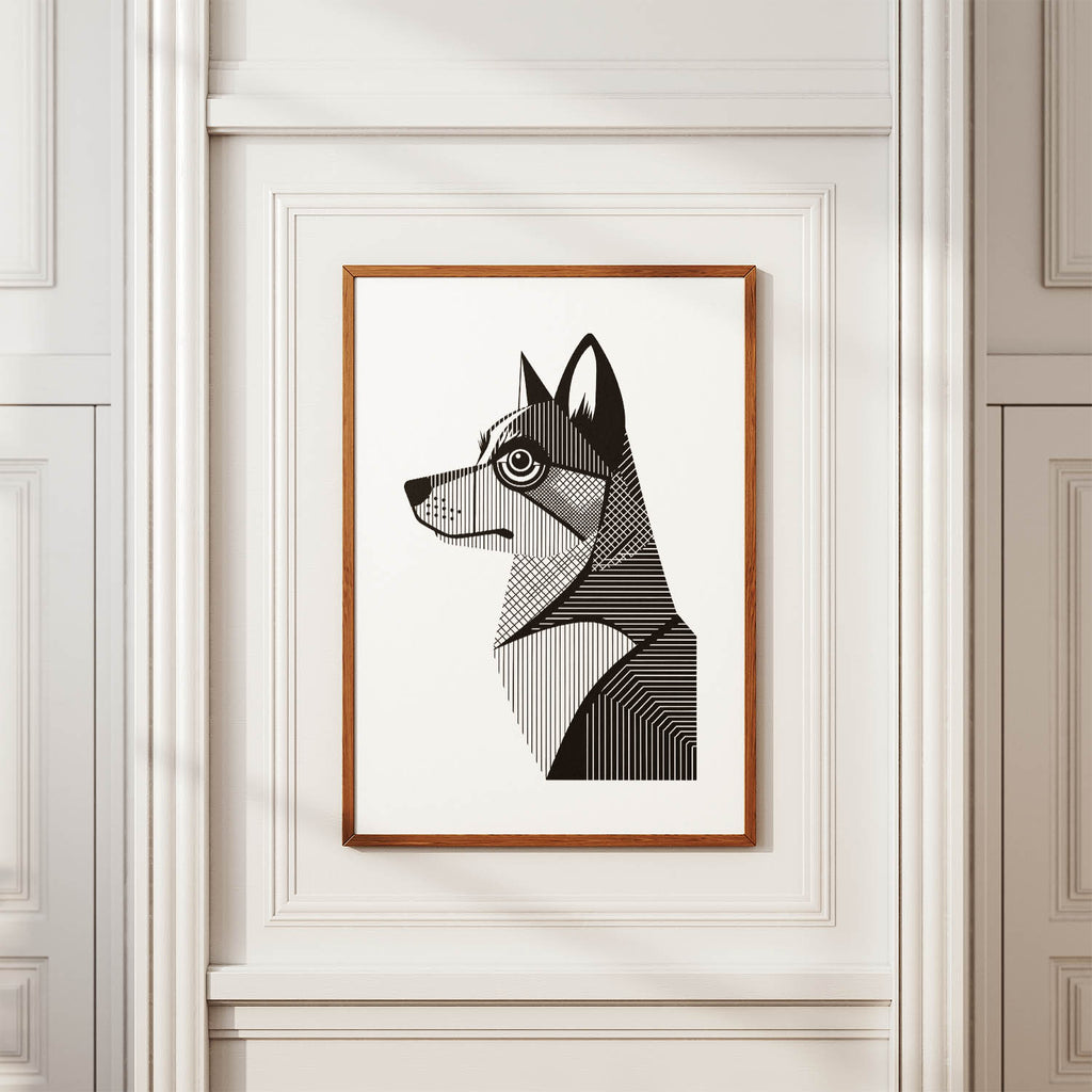 Swedish Vallhund Geometric Line Art mockup