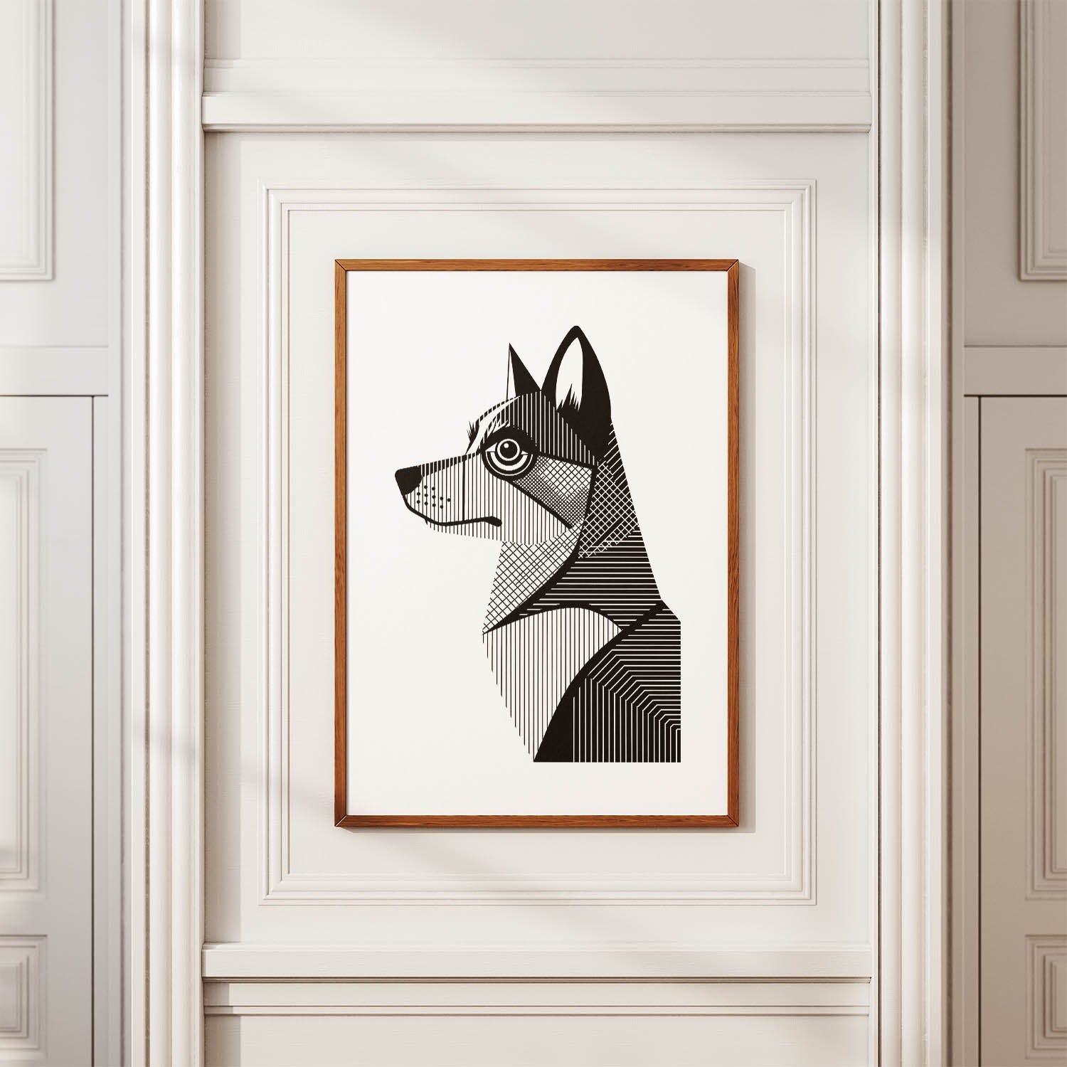 Swedish Vallhund Geometric Line Art mockup