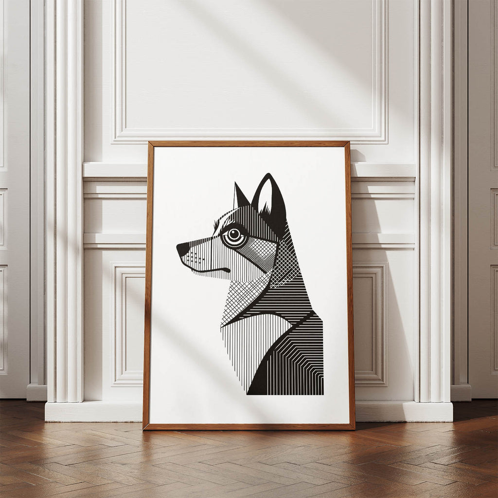 Swedish Vallhund Geometric Line Art mockup