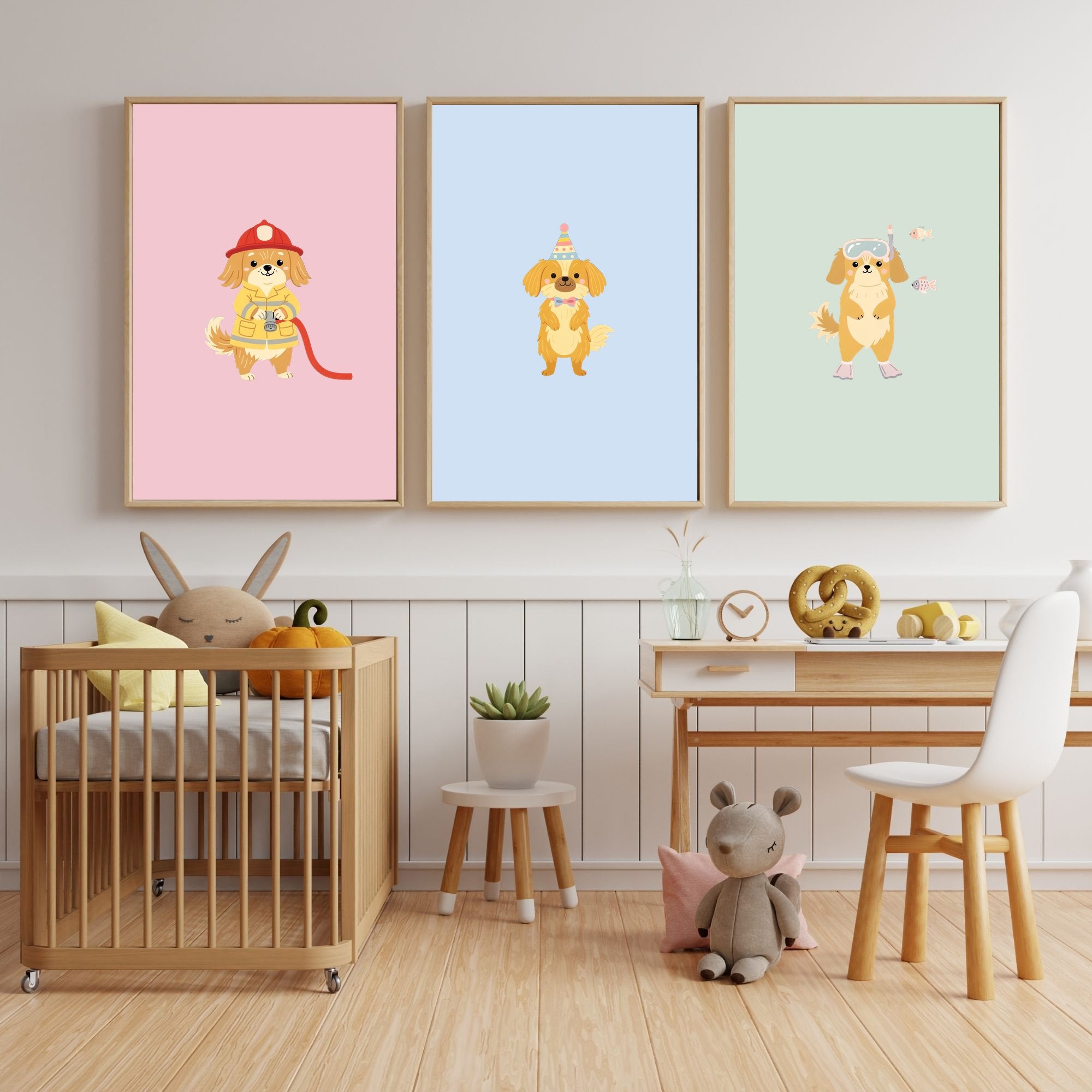 Tibetan Spaniel Kids Nursery Wall Art Print Bundle — 22 Dog Costume Designs, 5 Colours, 6 Print Sizes | Digital Download