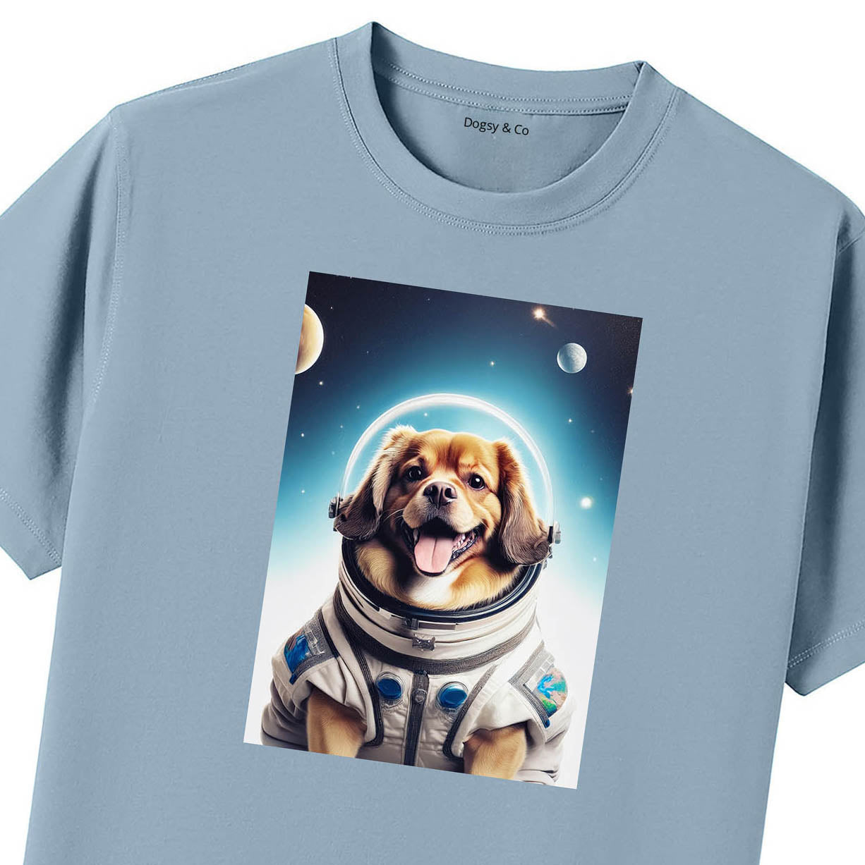 Blue T-Shirt Close Up