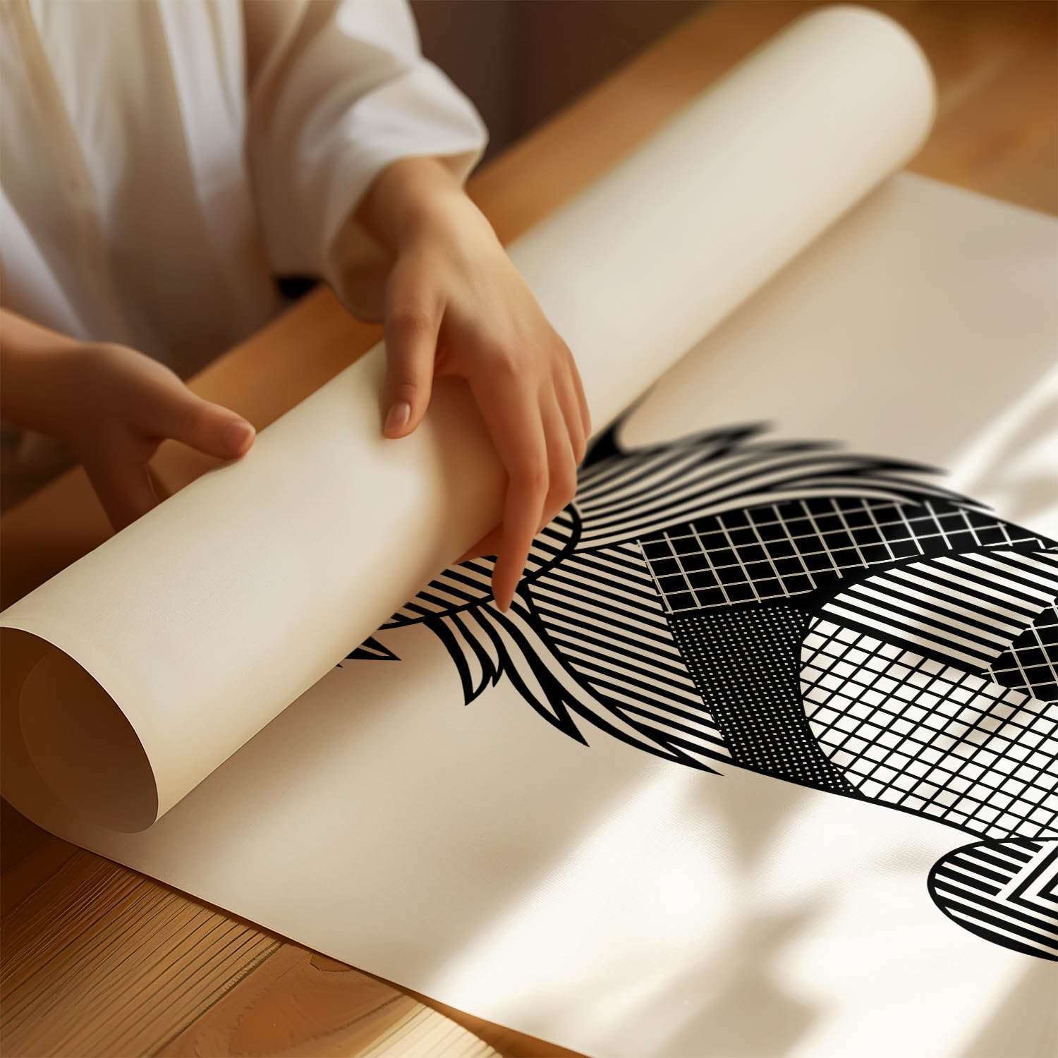 Tibetan Spaniel Geometric Line Art mockup