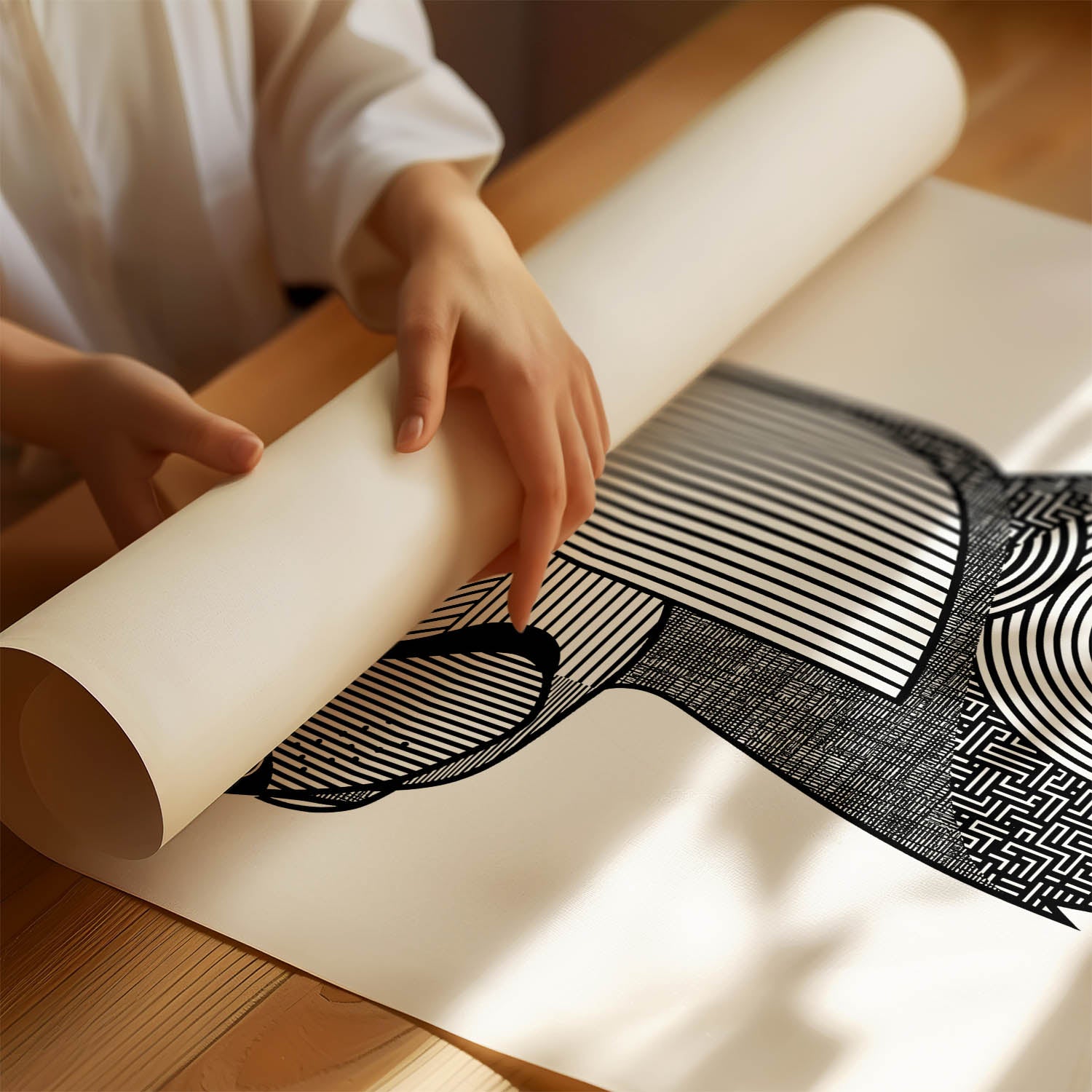 Tibetan Spaniel Geometric Line Art mockup