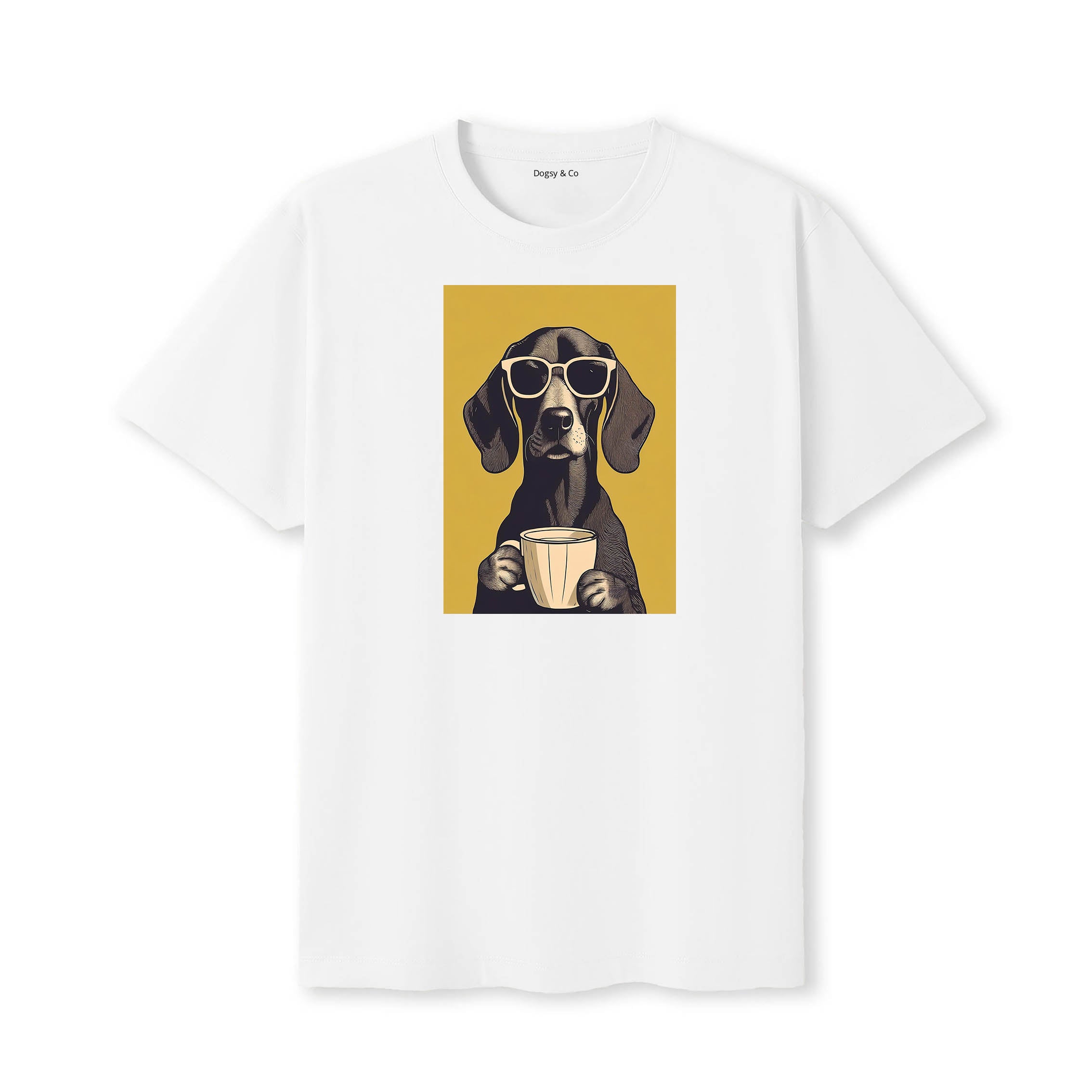 Vizsla Coffee Dog T-Shirt White