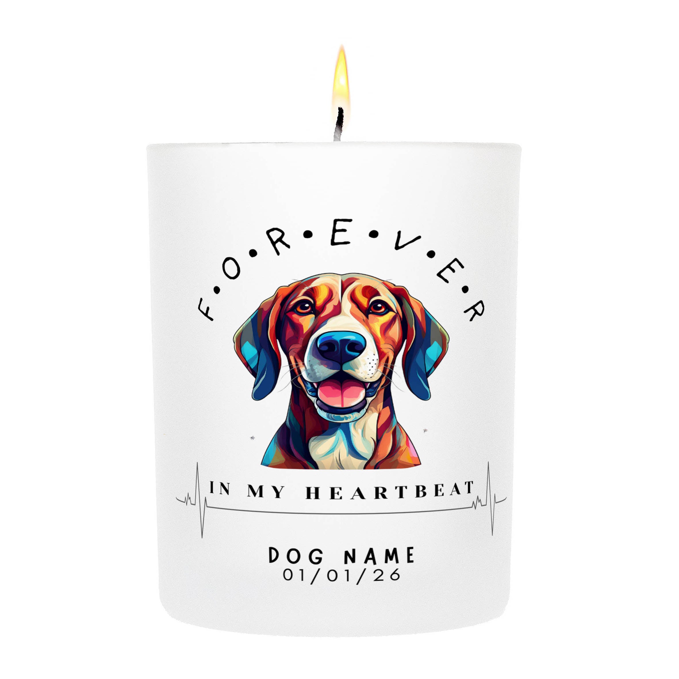 Vizsla – Forever in My Heartbeat Custom Candle