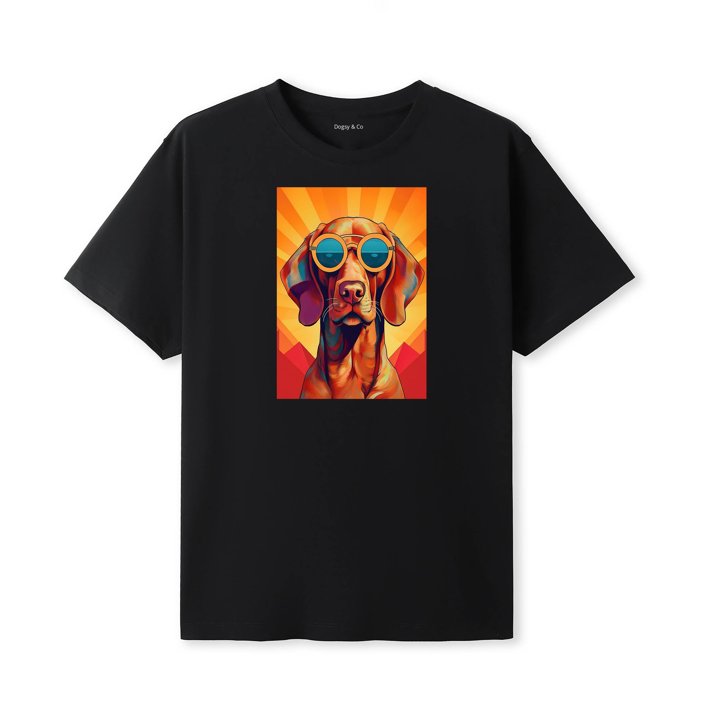 Vizsla Sunnies Dog T-Shirt V1 Black