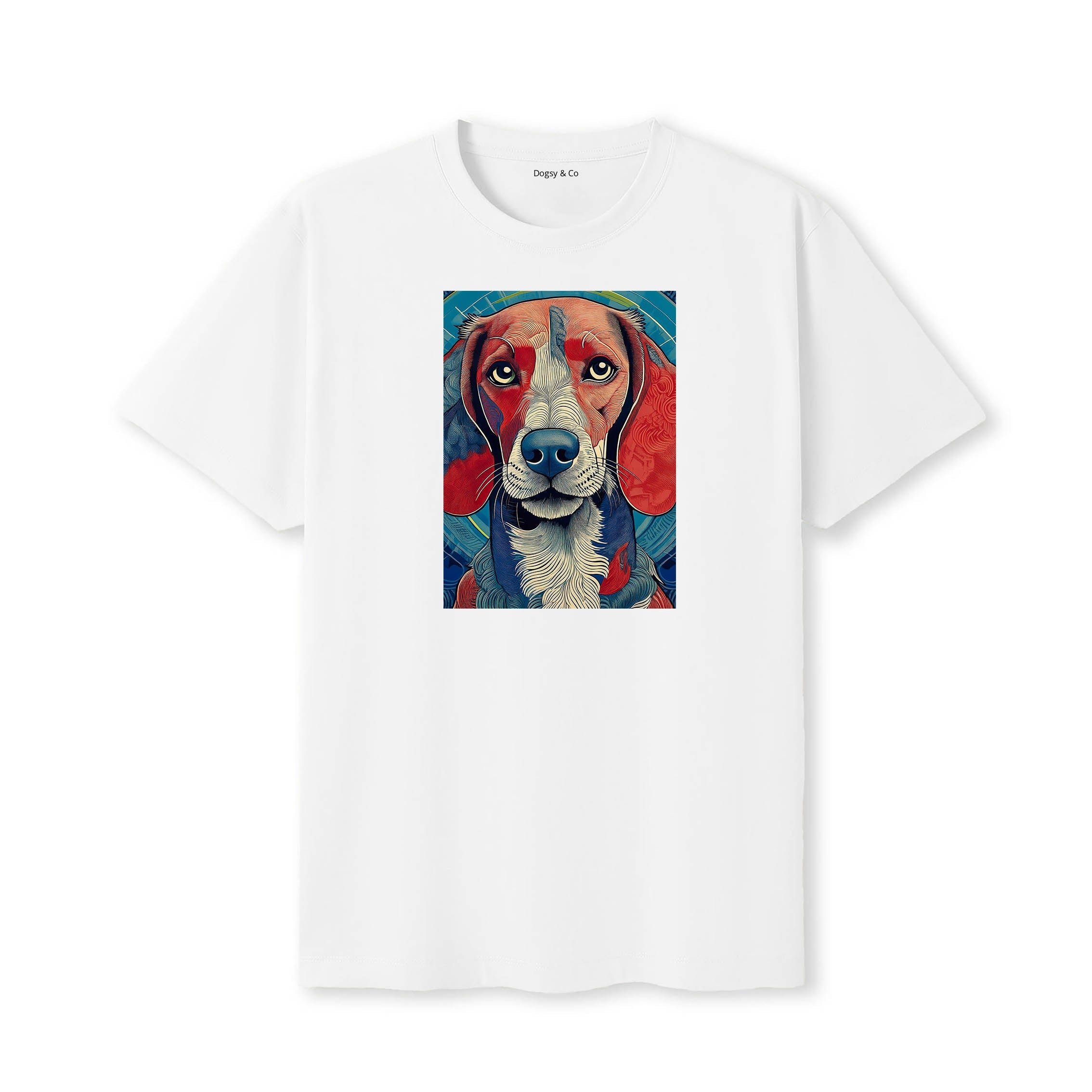Vizsla Hokusai Dog Portrait T-Shirt White