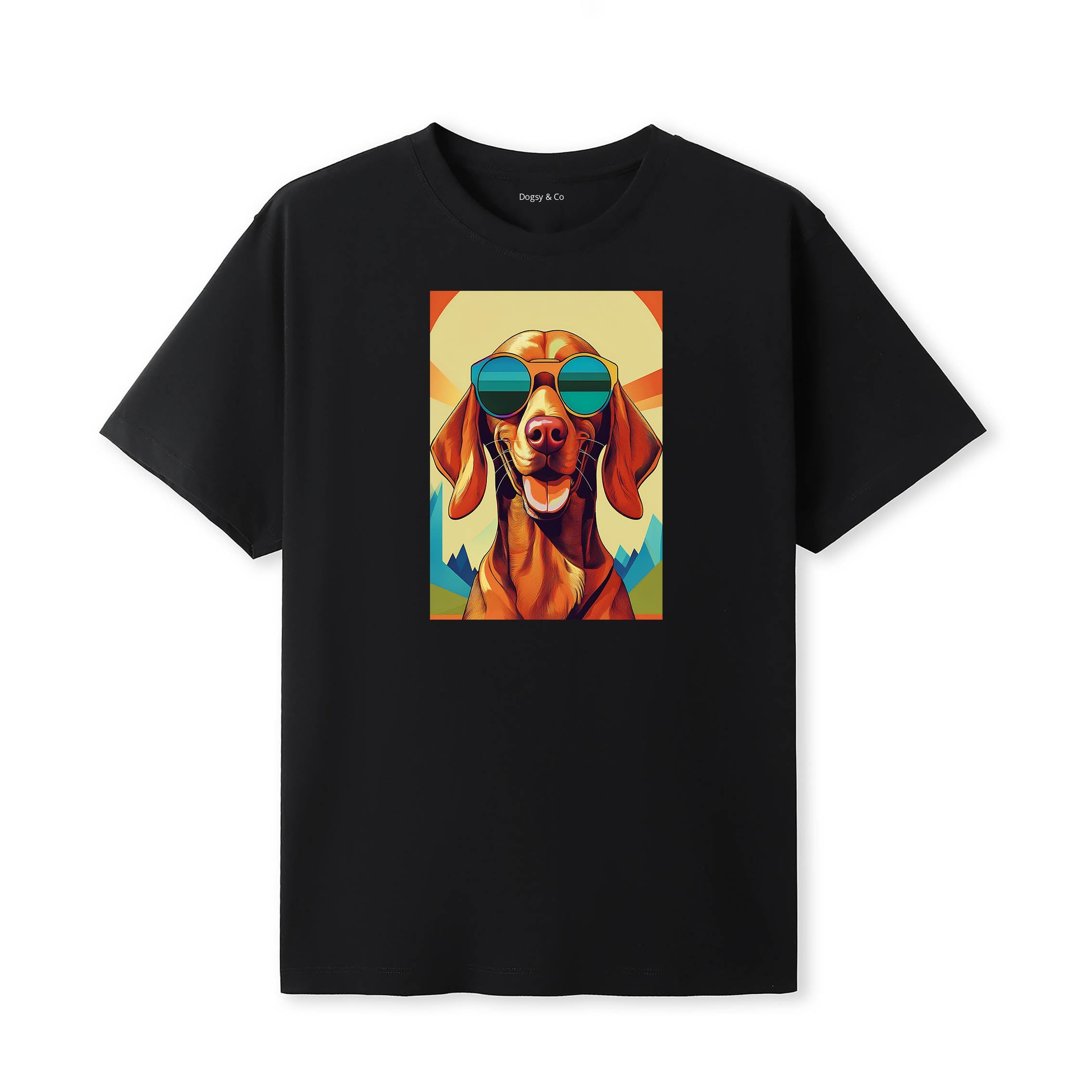 Vizsla Sunnies Dog T-Shirt Black