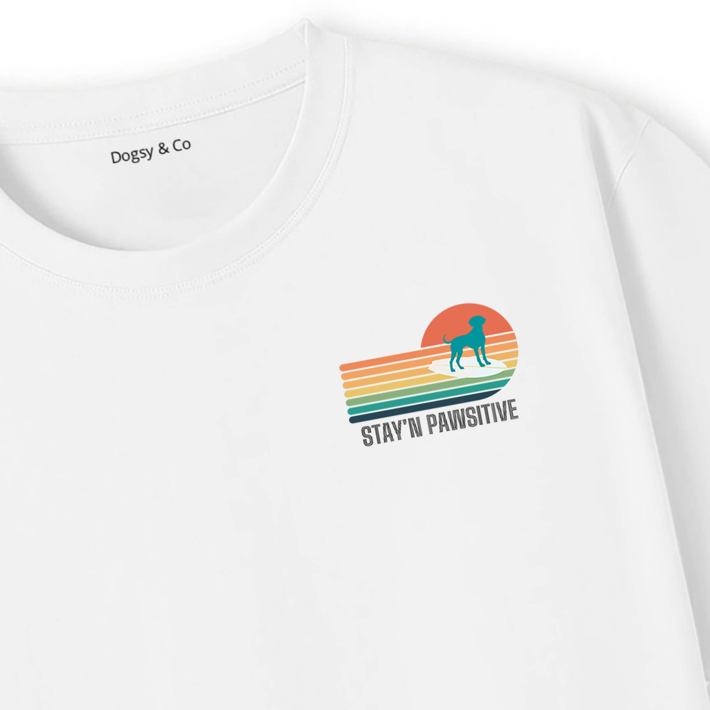 Weimaraner Stay'n Pawsitive Retro Surfer Dog T-Shirt | Dogsy & Co