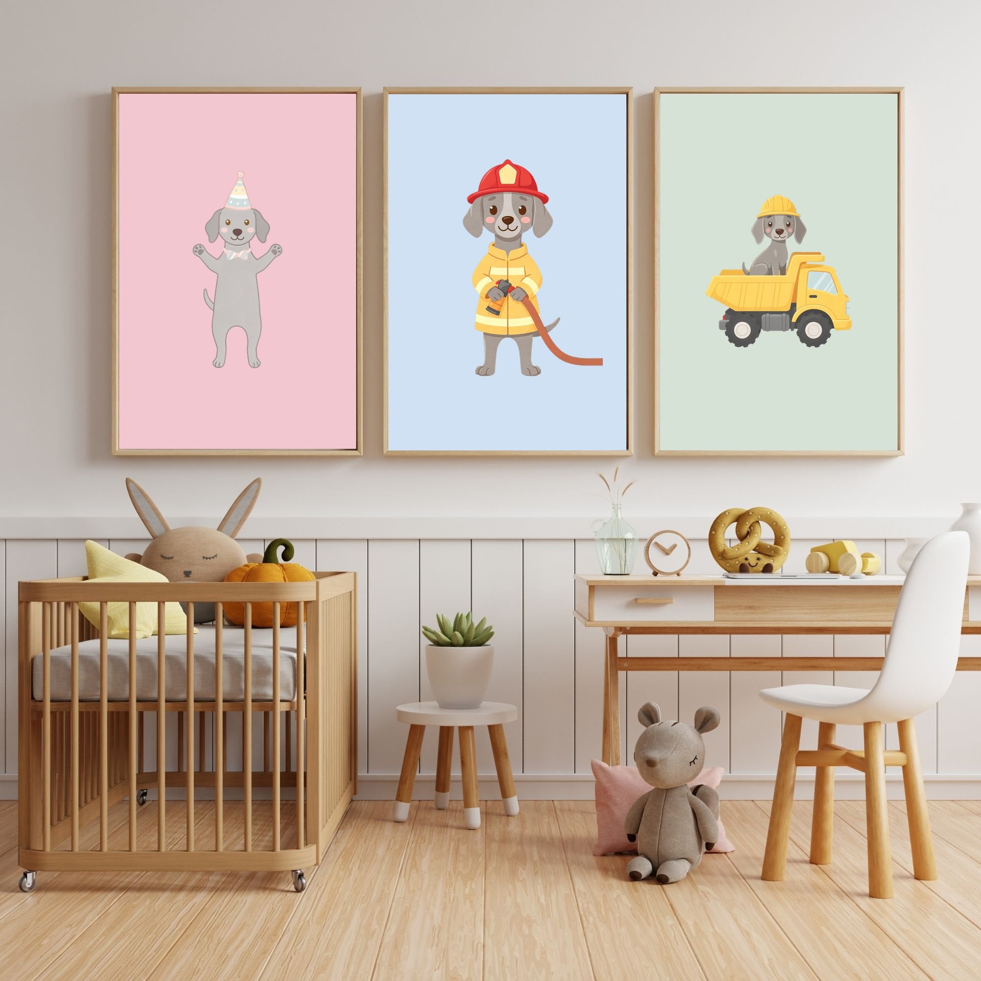 Weimaraner Kids Nursery Wall Art Print Bundle — 22 Dog Costume Designs, 5 Colours, 6 Print Sizes | Digital Download
