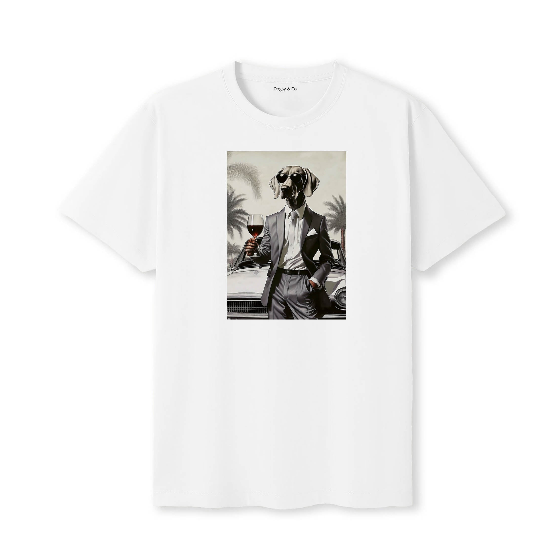 Weimaraner distinguished gentleman dog t-shirt - white