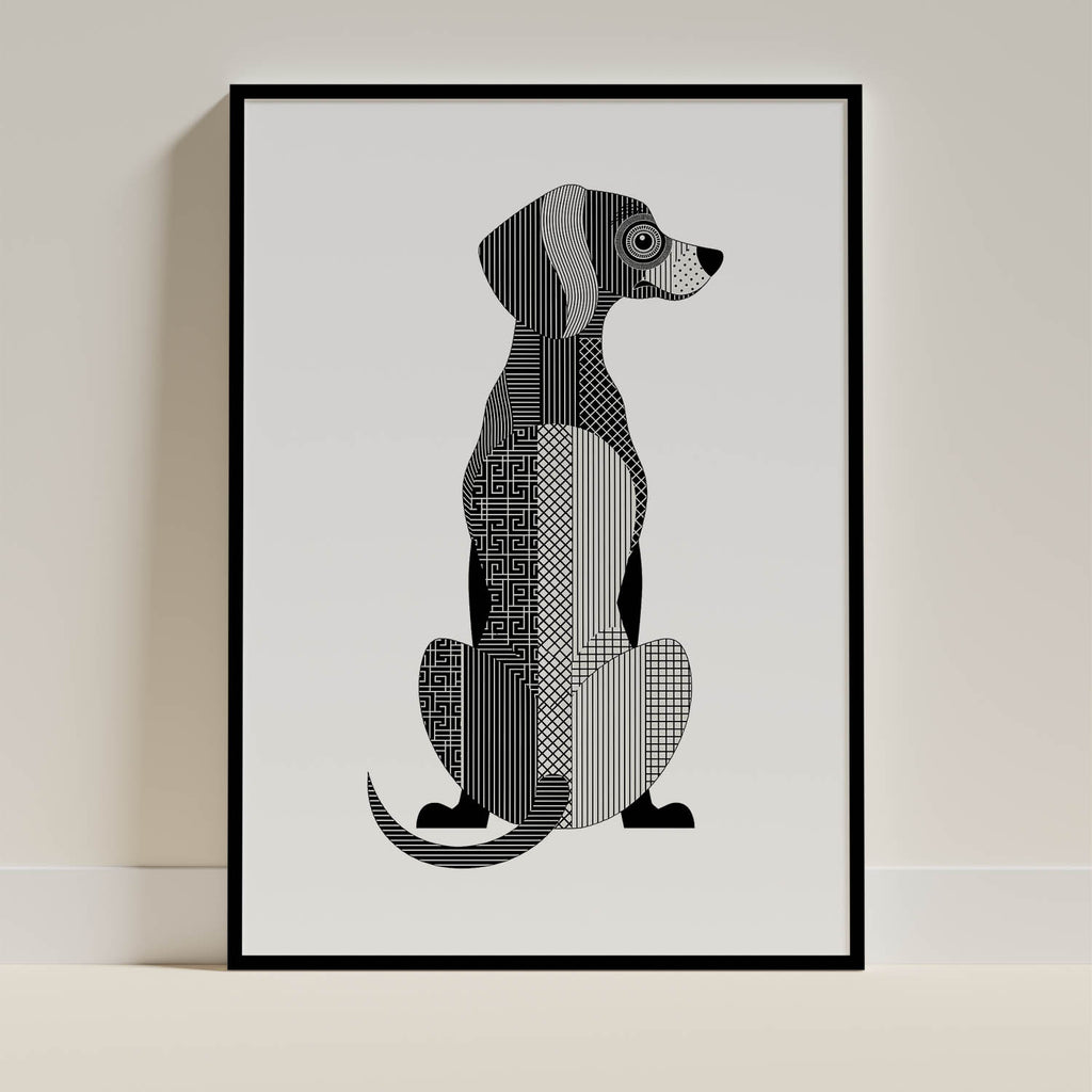 Weimaraner Geometric Line Art mockup