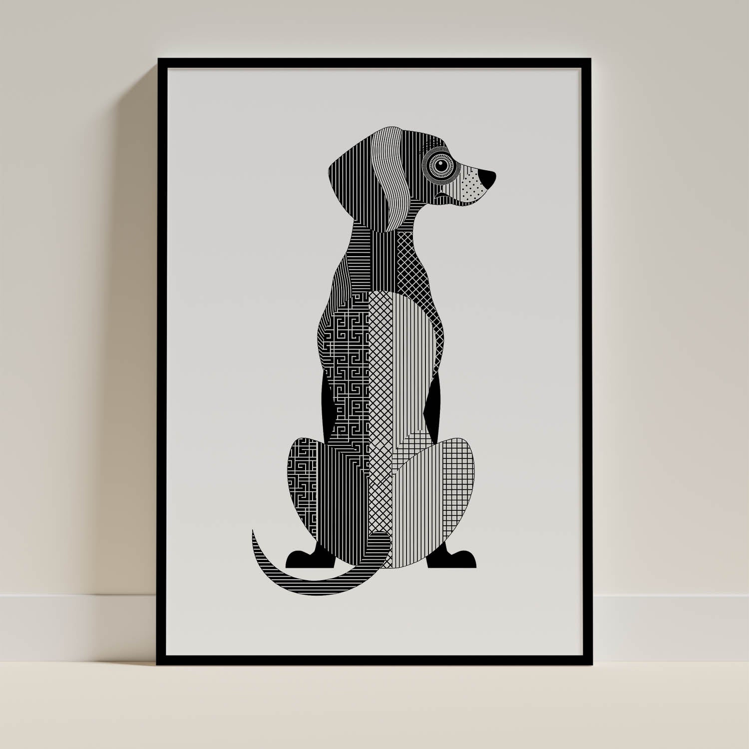 Weimaraner Geometric Line Art mockup