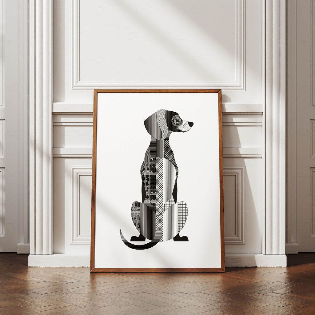 Weimaraner Geometric Line Art mockup