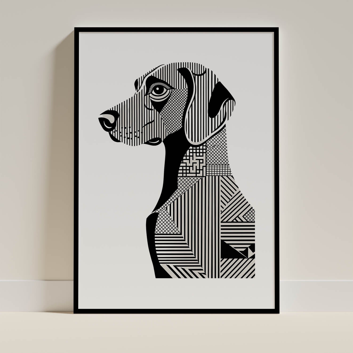 Weimaraner Geometric Line Art mockup