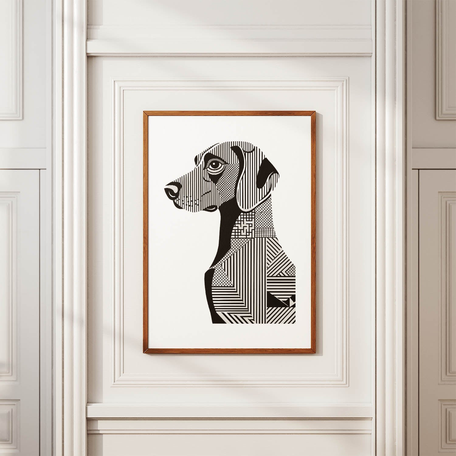 Weimaraner Geometric Line Art mockup