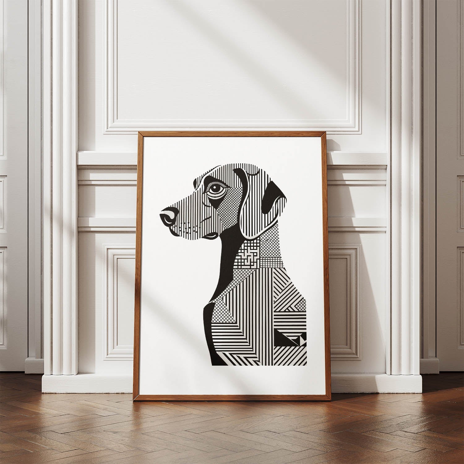 Weimaraner Geometric Line Art mockup