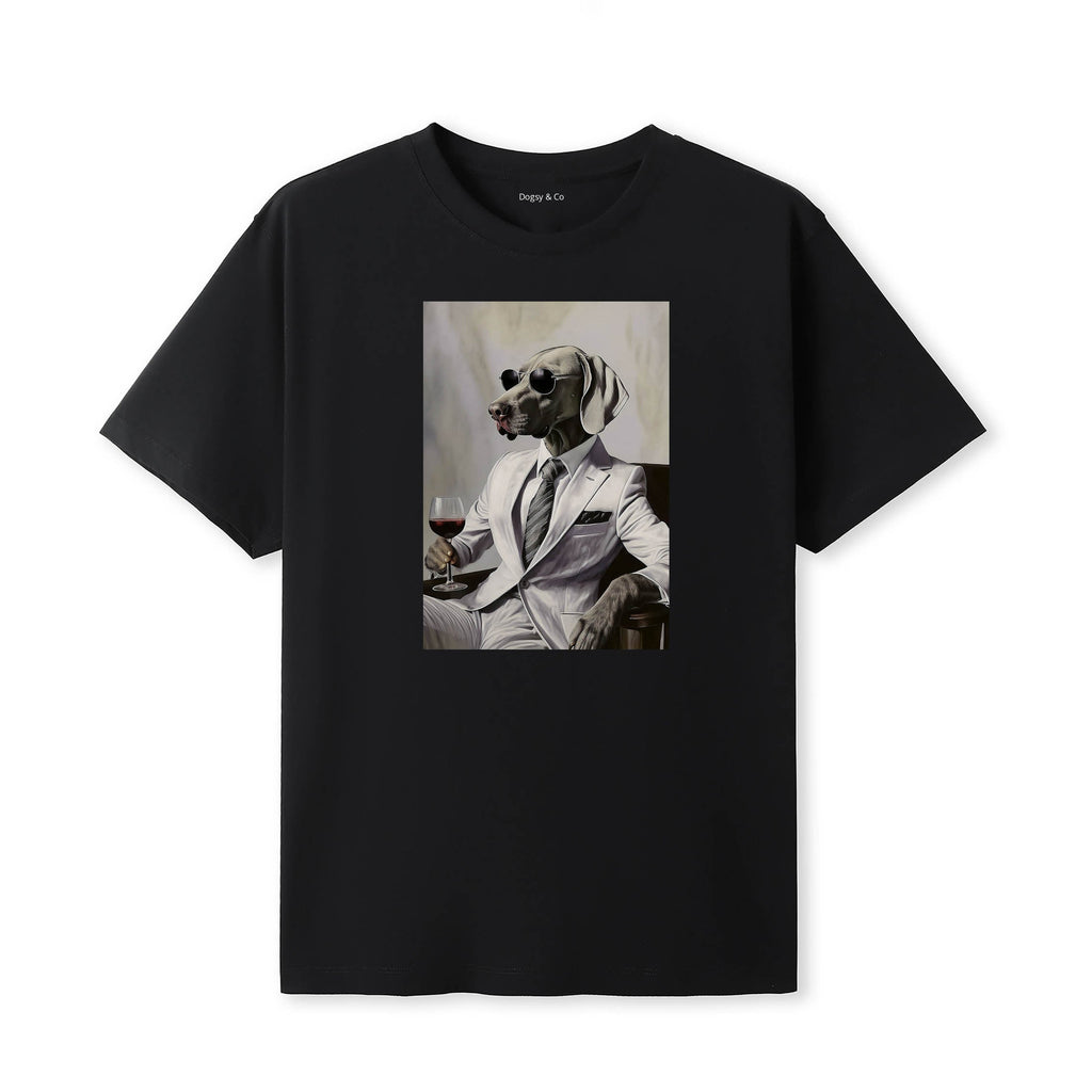 Weimaraner distinguished gentleman dog t-shirt - black
