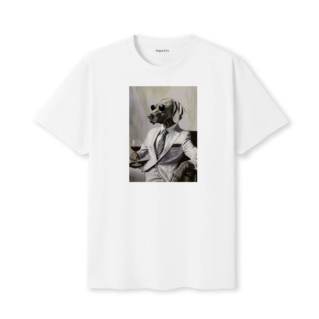 Weimaraner distinguished gentleman dog t-shirt - white